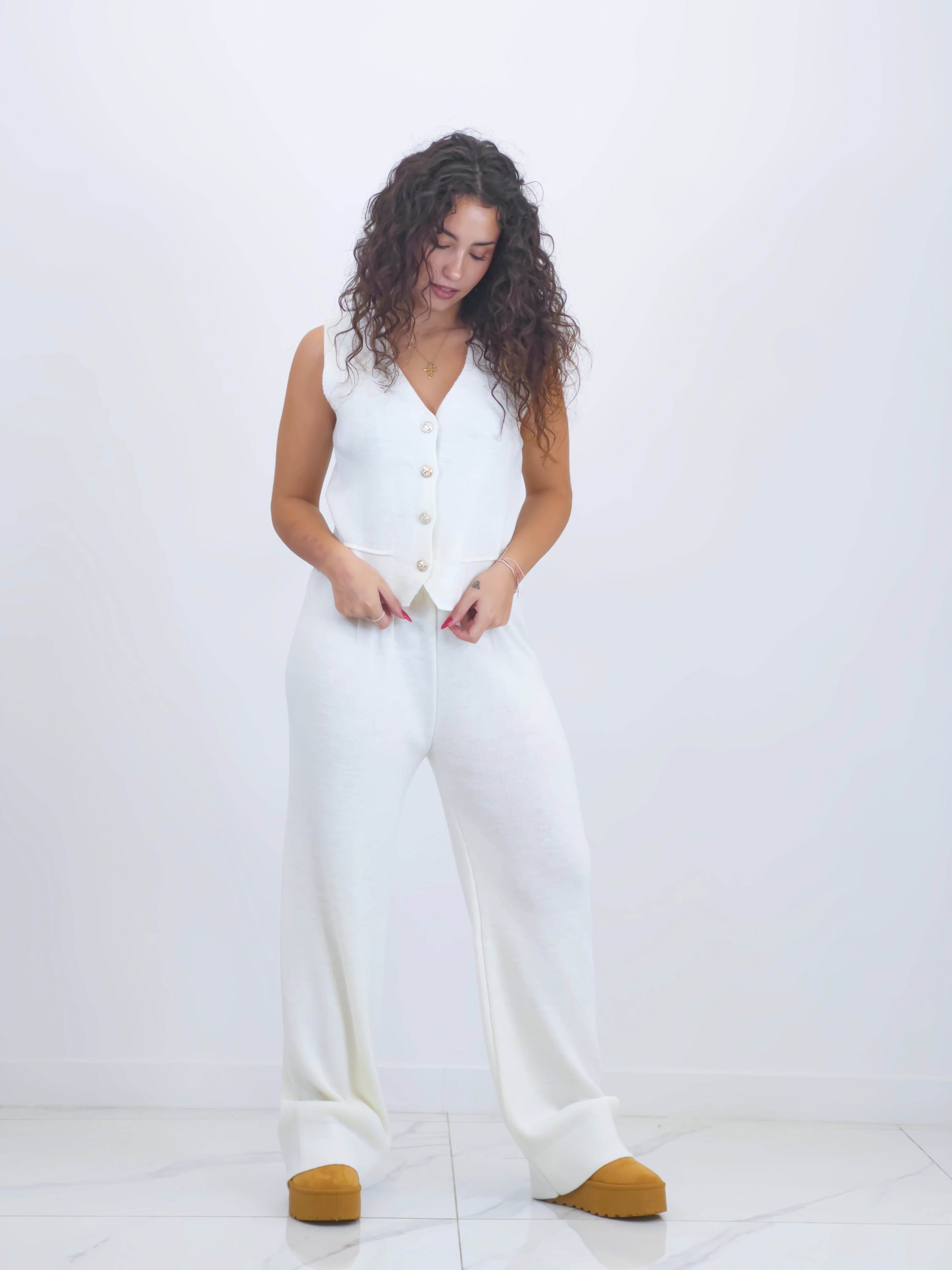 Conjunto punto chaleco y pantalón recto - Zebra&Maduixa®