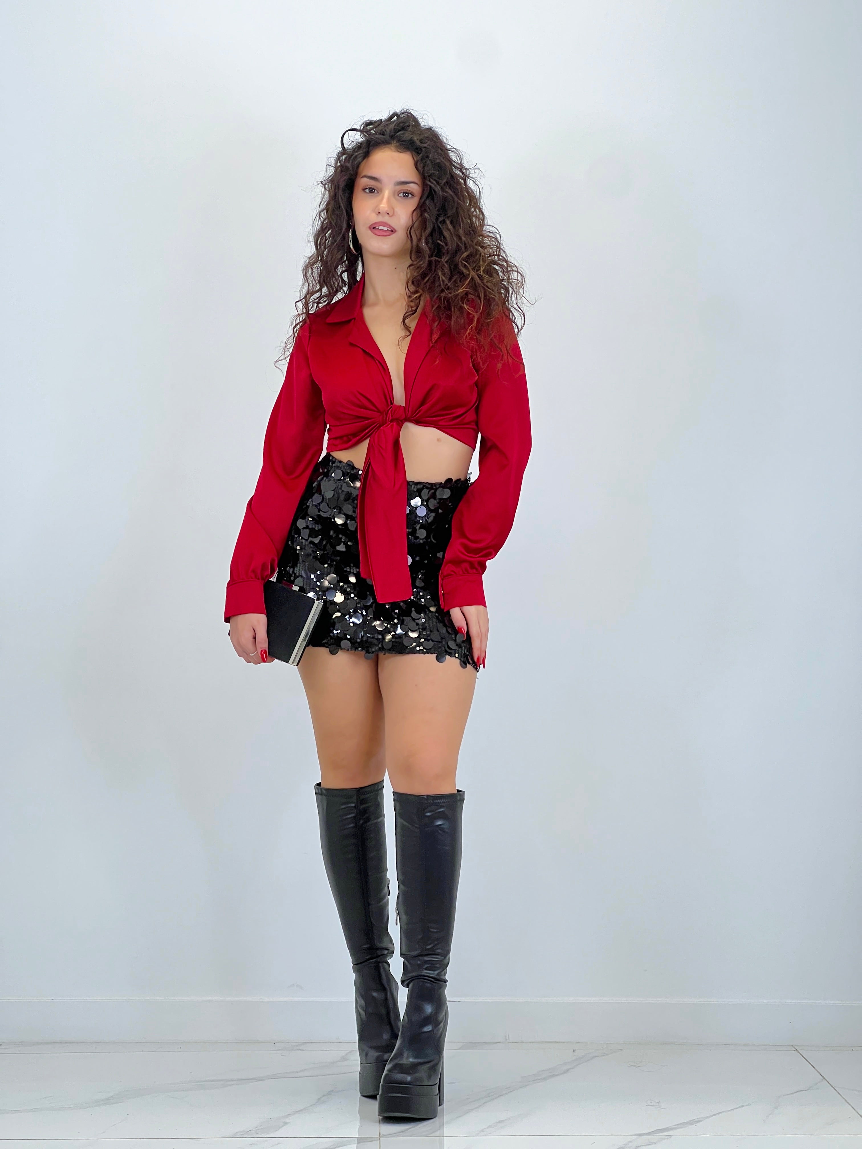 Falda lentejuelas combinada