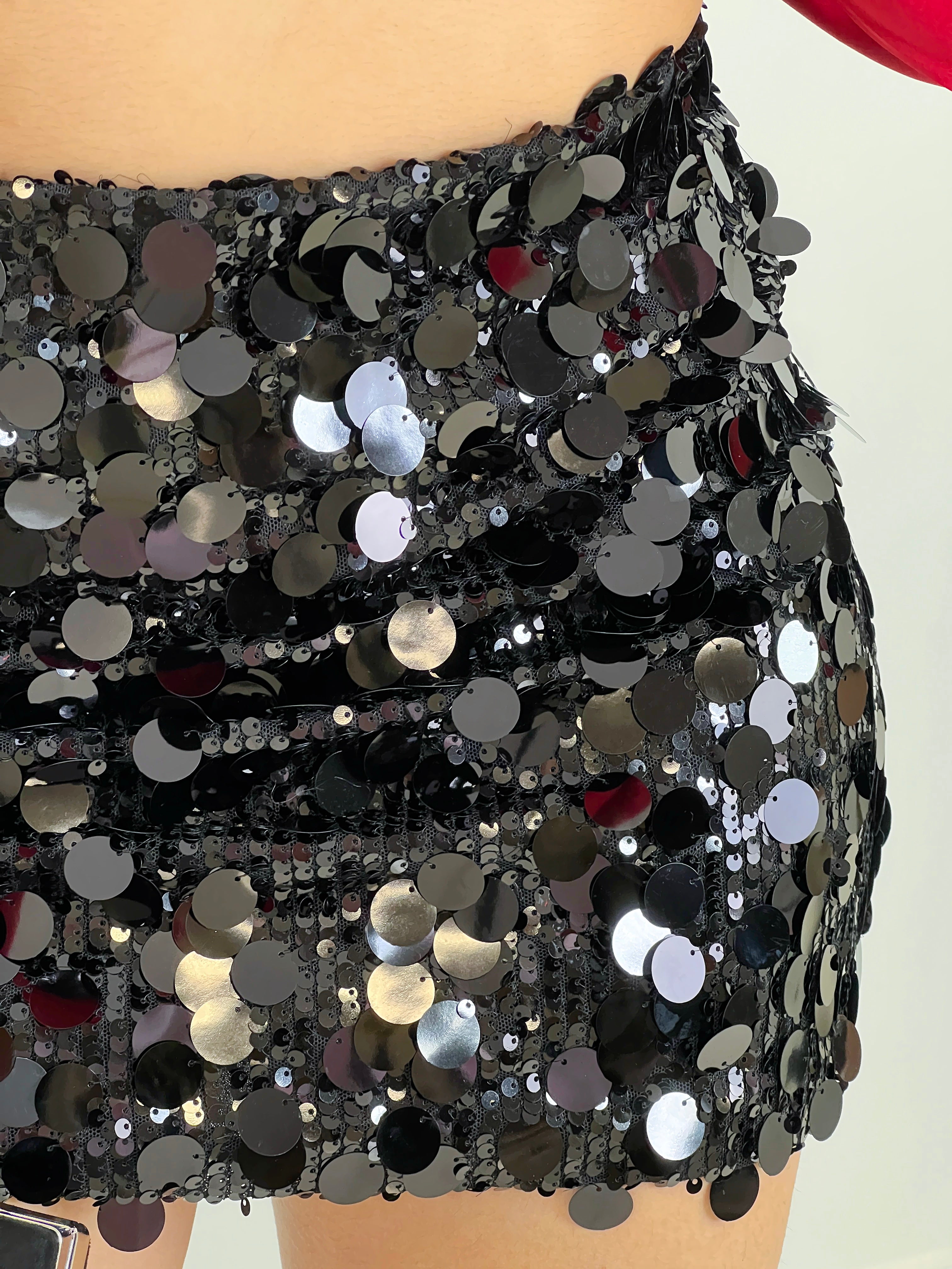 Falda lentejuelas combinada