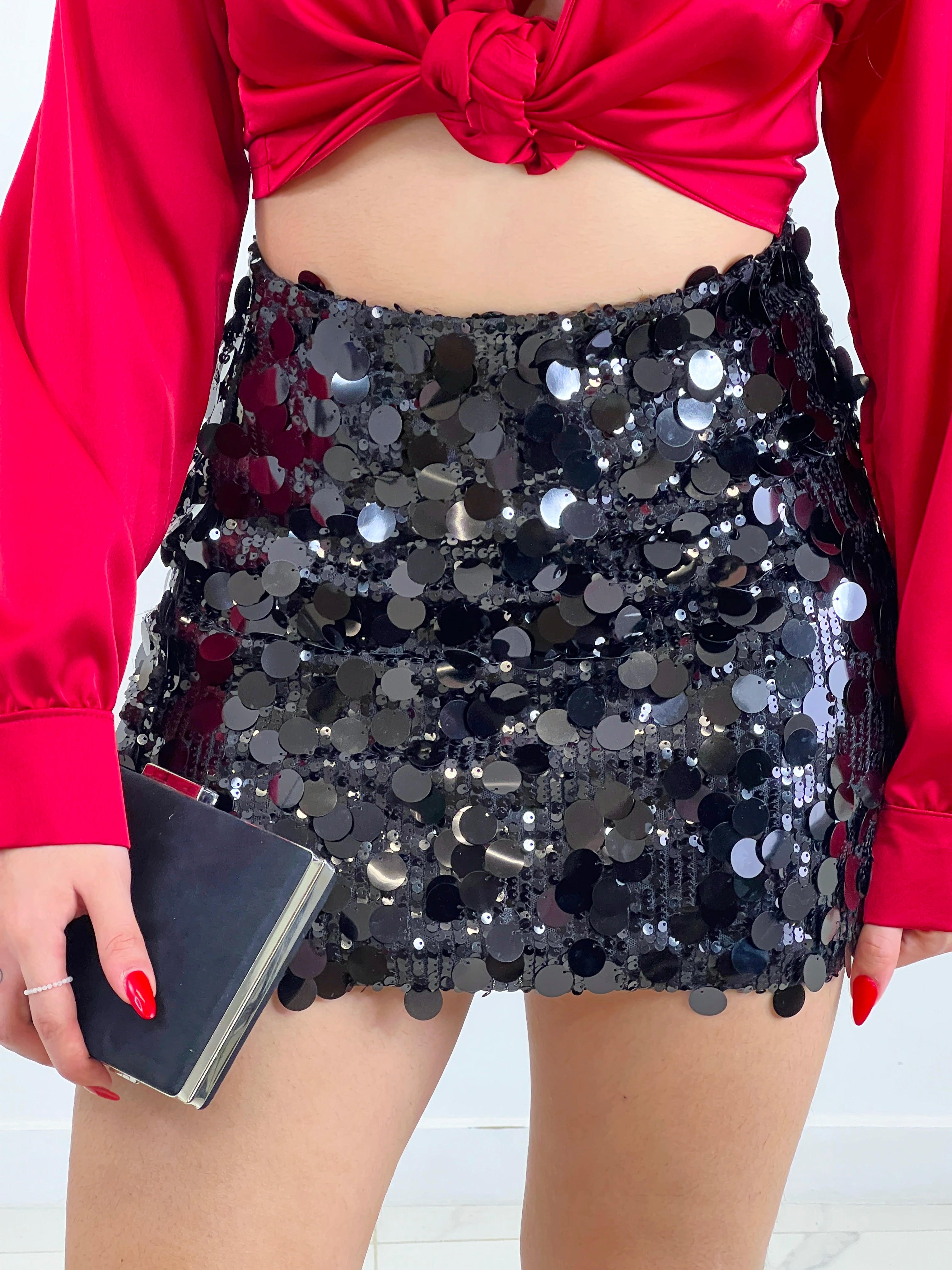 Falda lentejuelas combinada