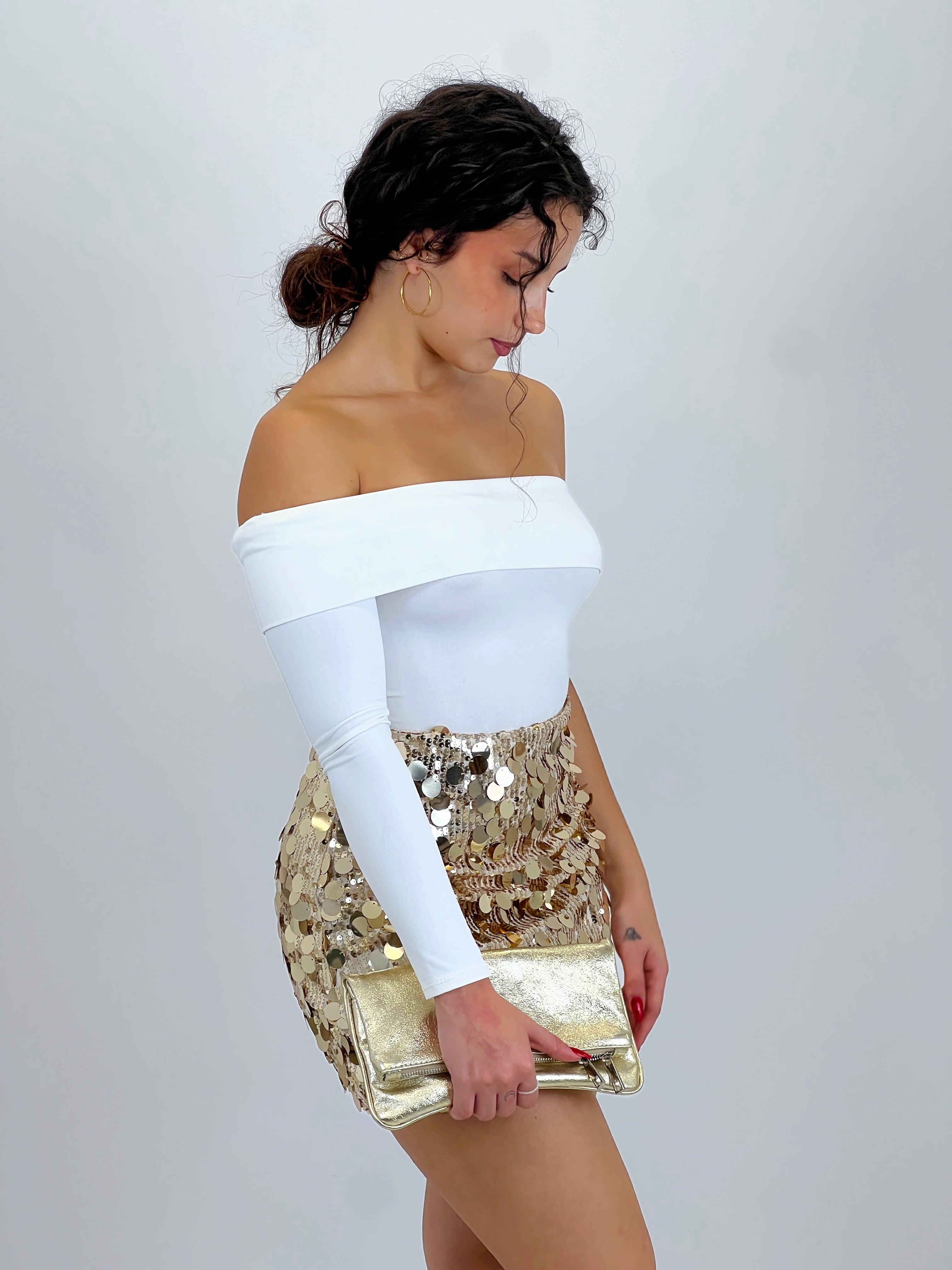 Falda lentejuelas combinada