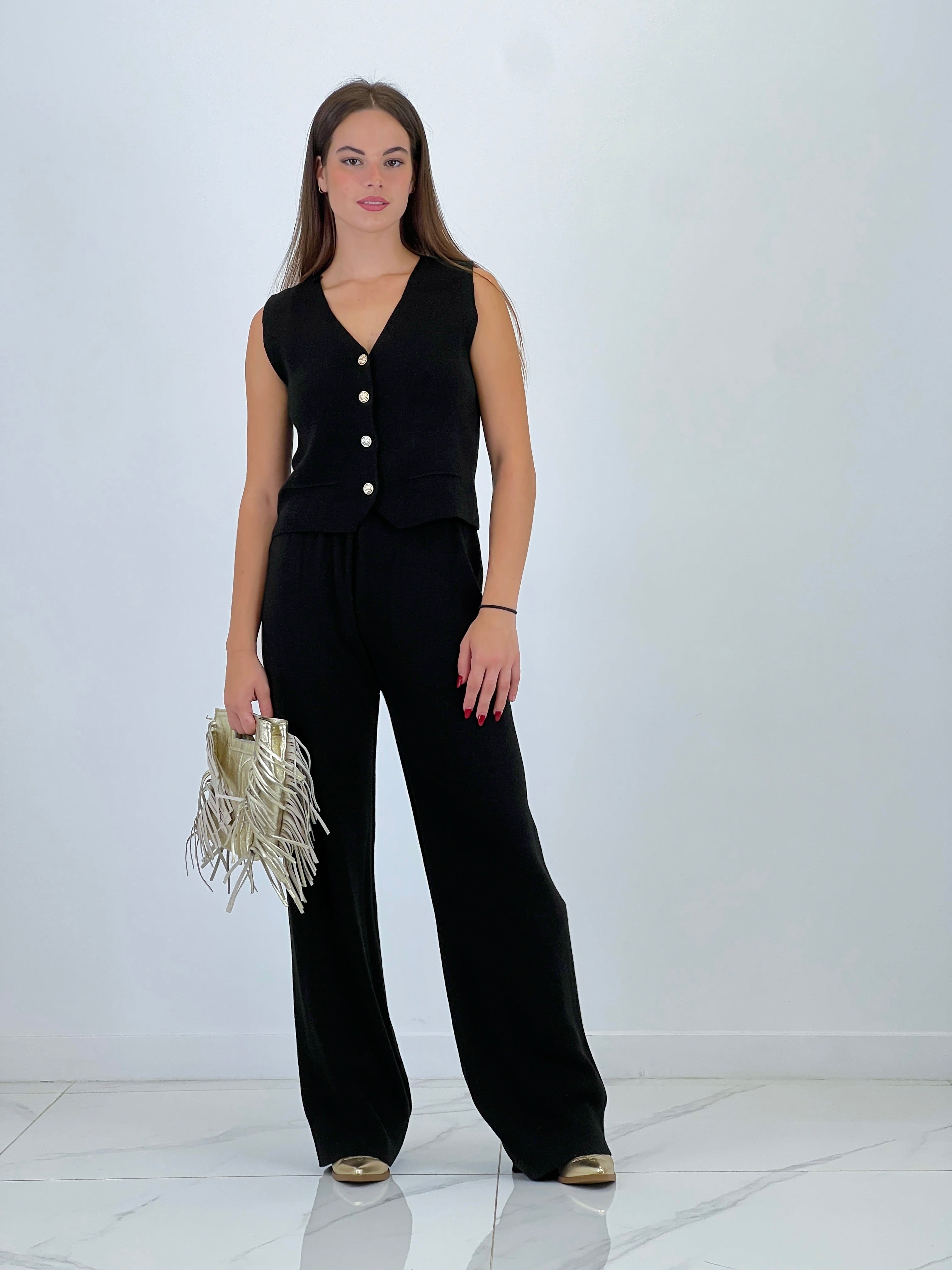 Conjunto punto chaleco y pantalón recto - Zebra&Maduixa®