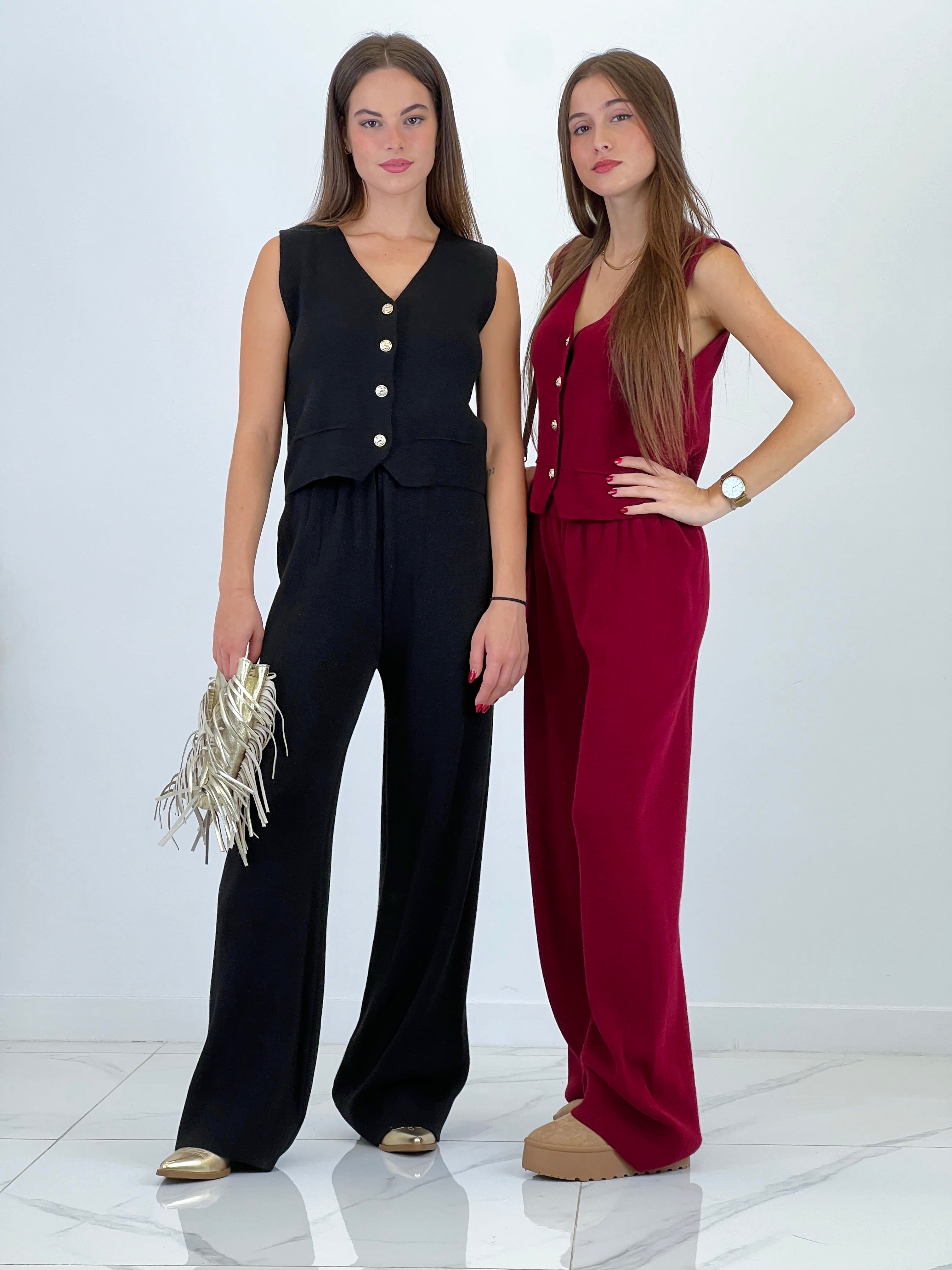 Conjunto punto chaleco y pantalón recto - Zebra&Maduixa®