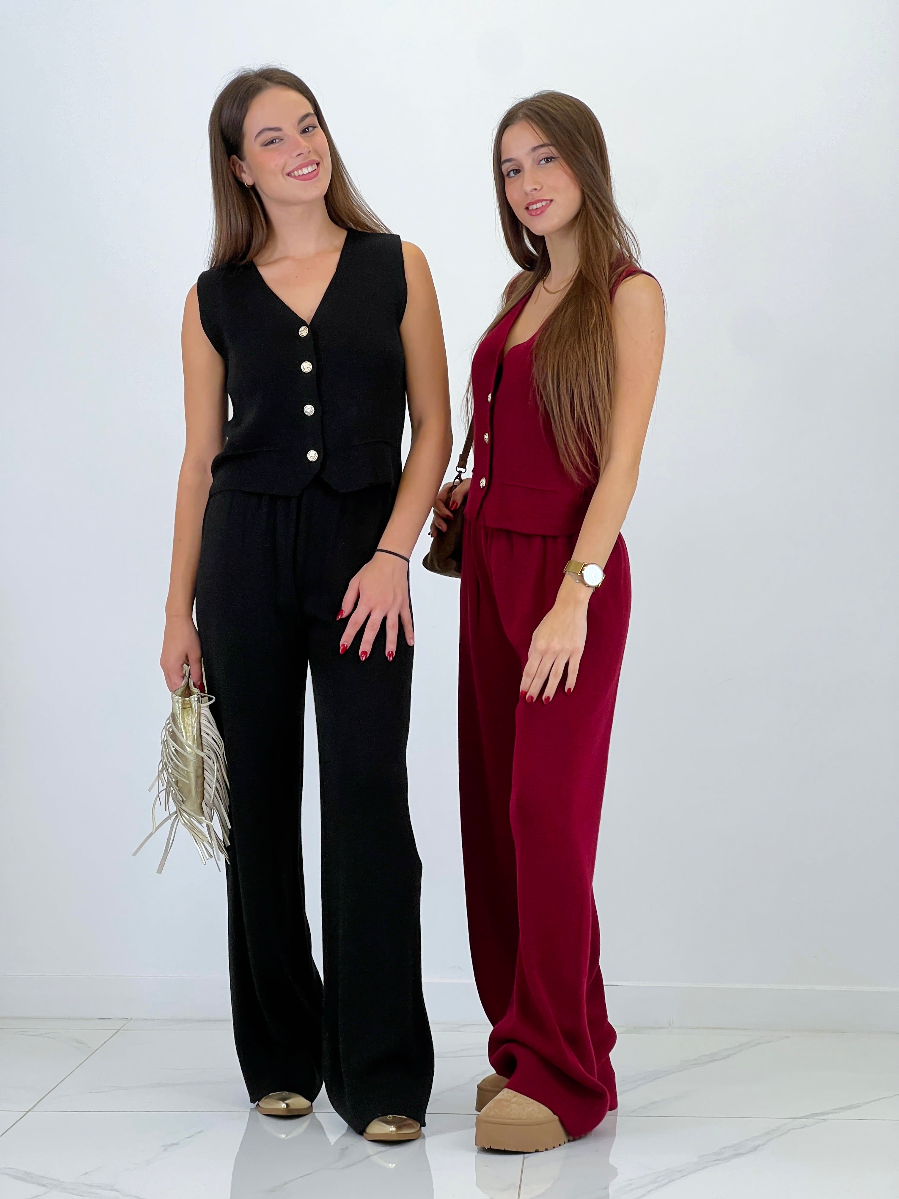 Conjunto punto chaleco y pantalón recto - Zebra&Maduixa®