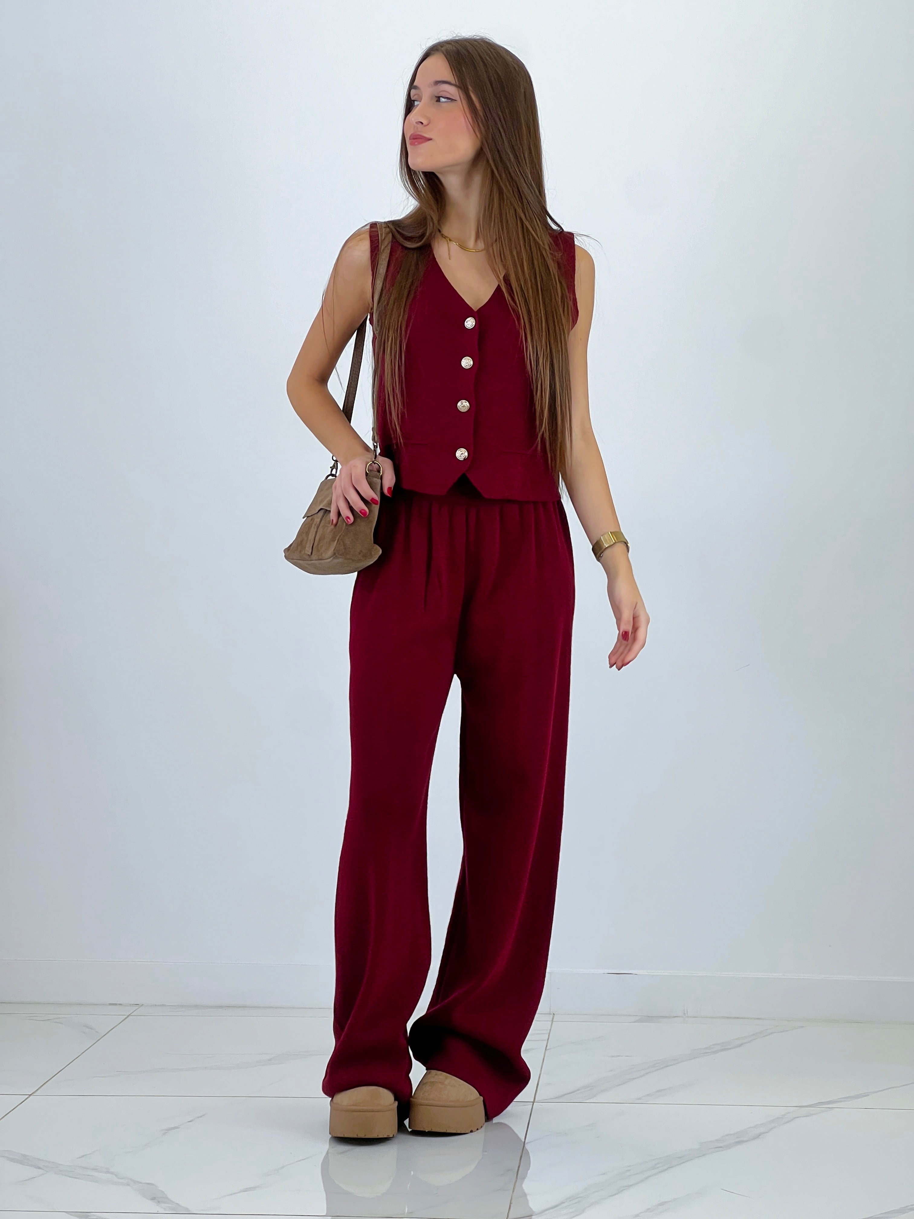 Conjunto punto chaleco y pantalón recto - Zebra&Maduixa®