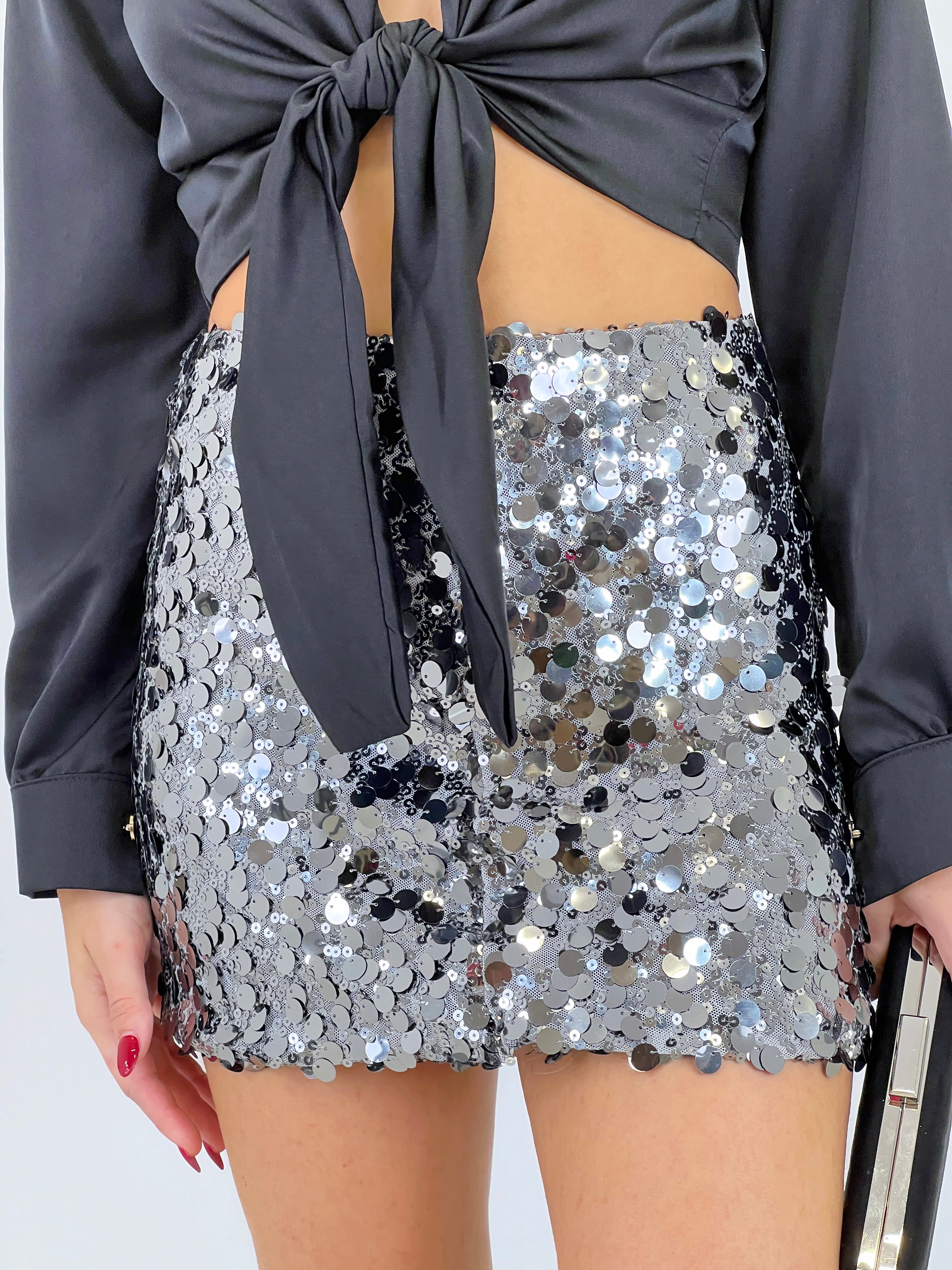 Falda lentejuelas combinada