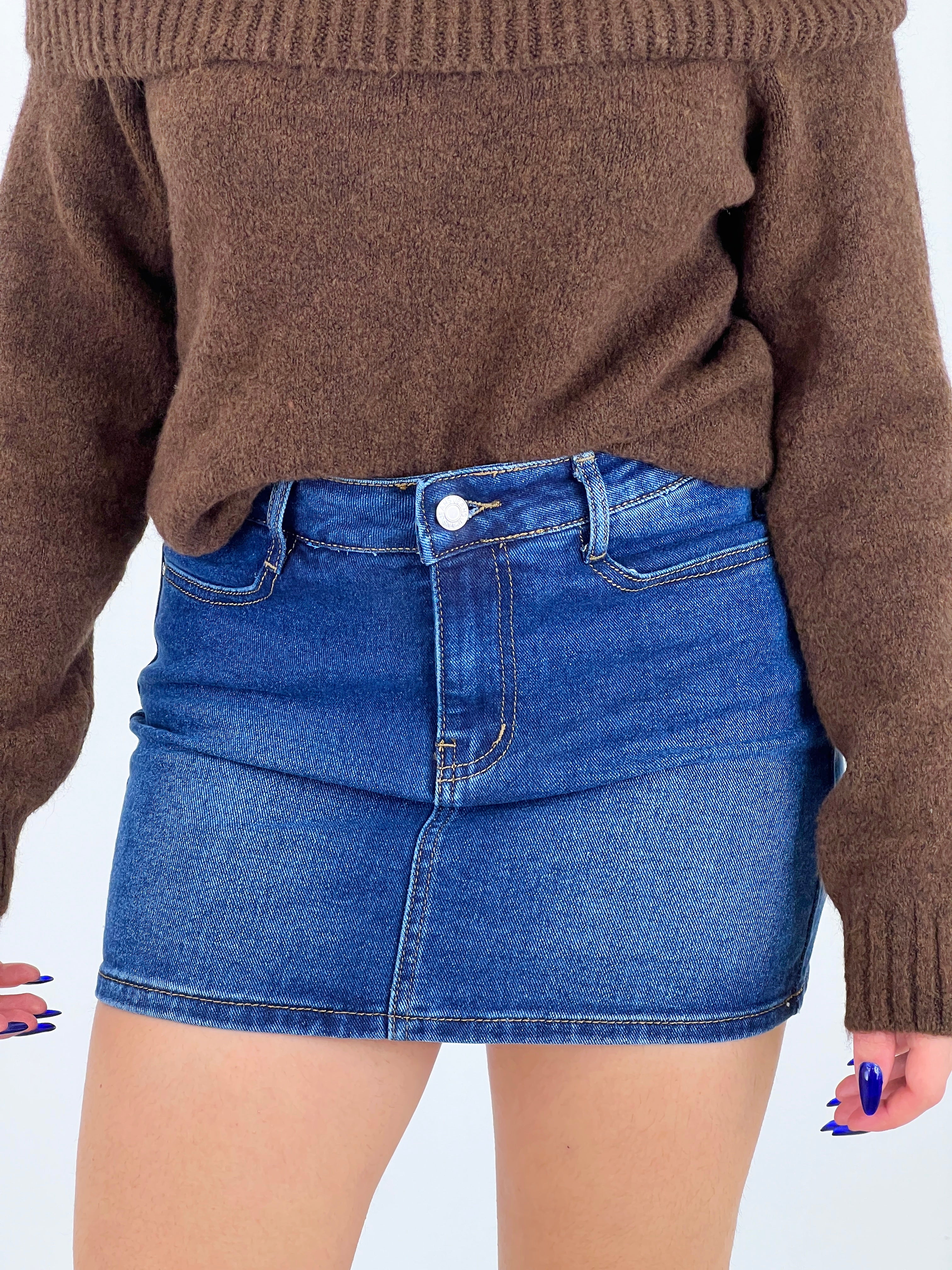 Denim mini skirt