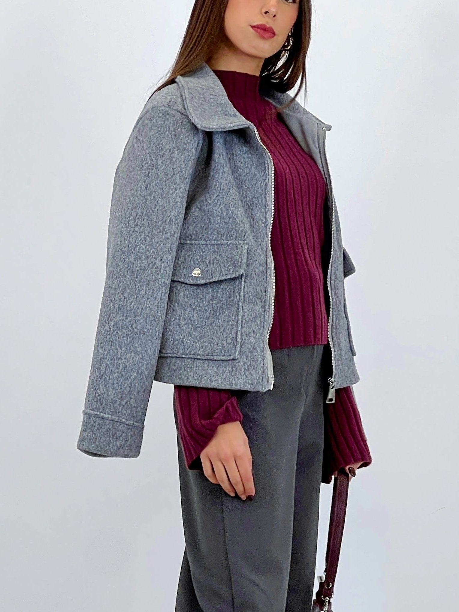 Chaqueta solapa cremallera