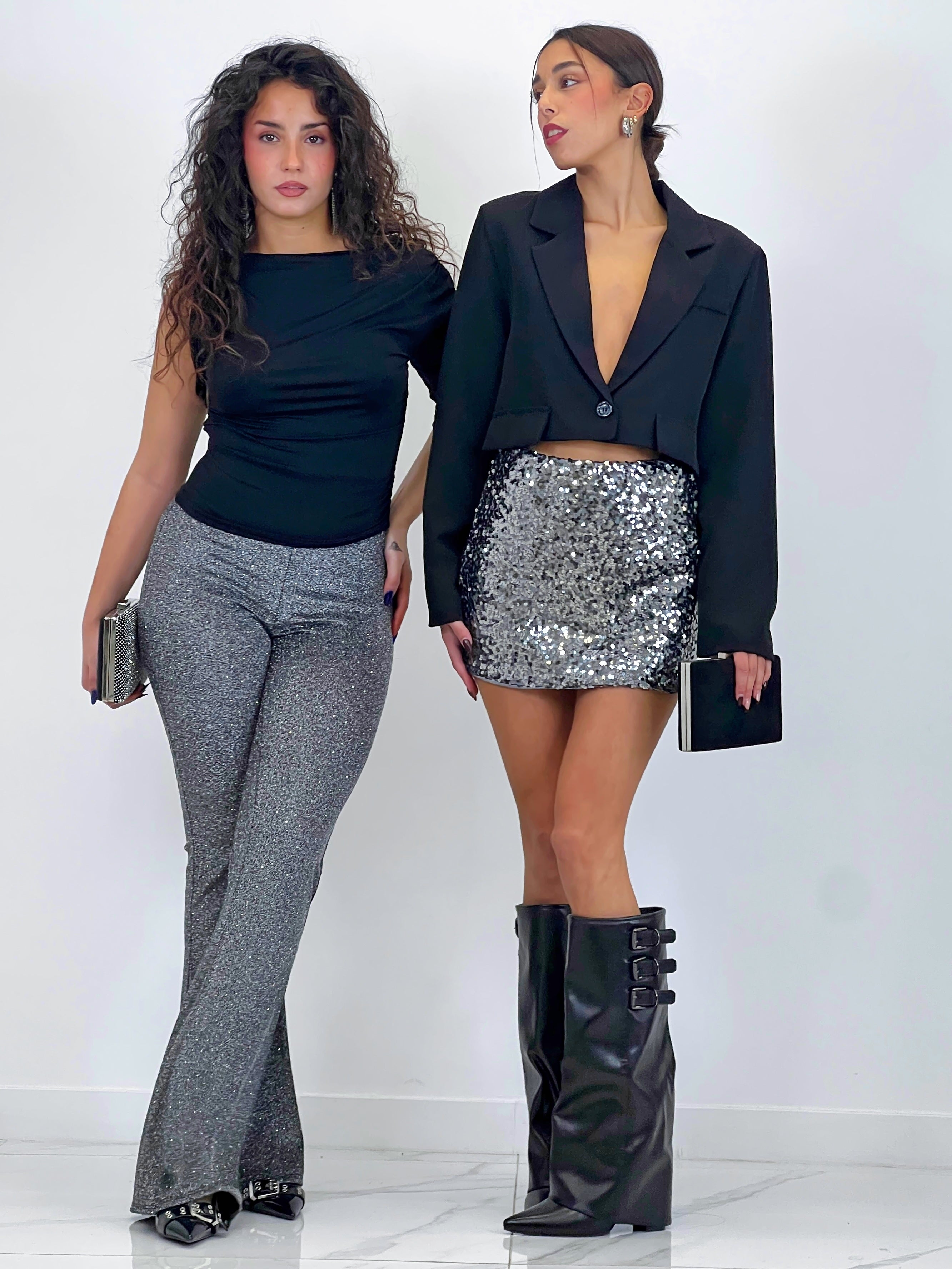 Glitter flare pants