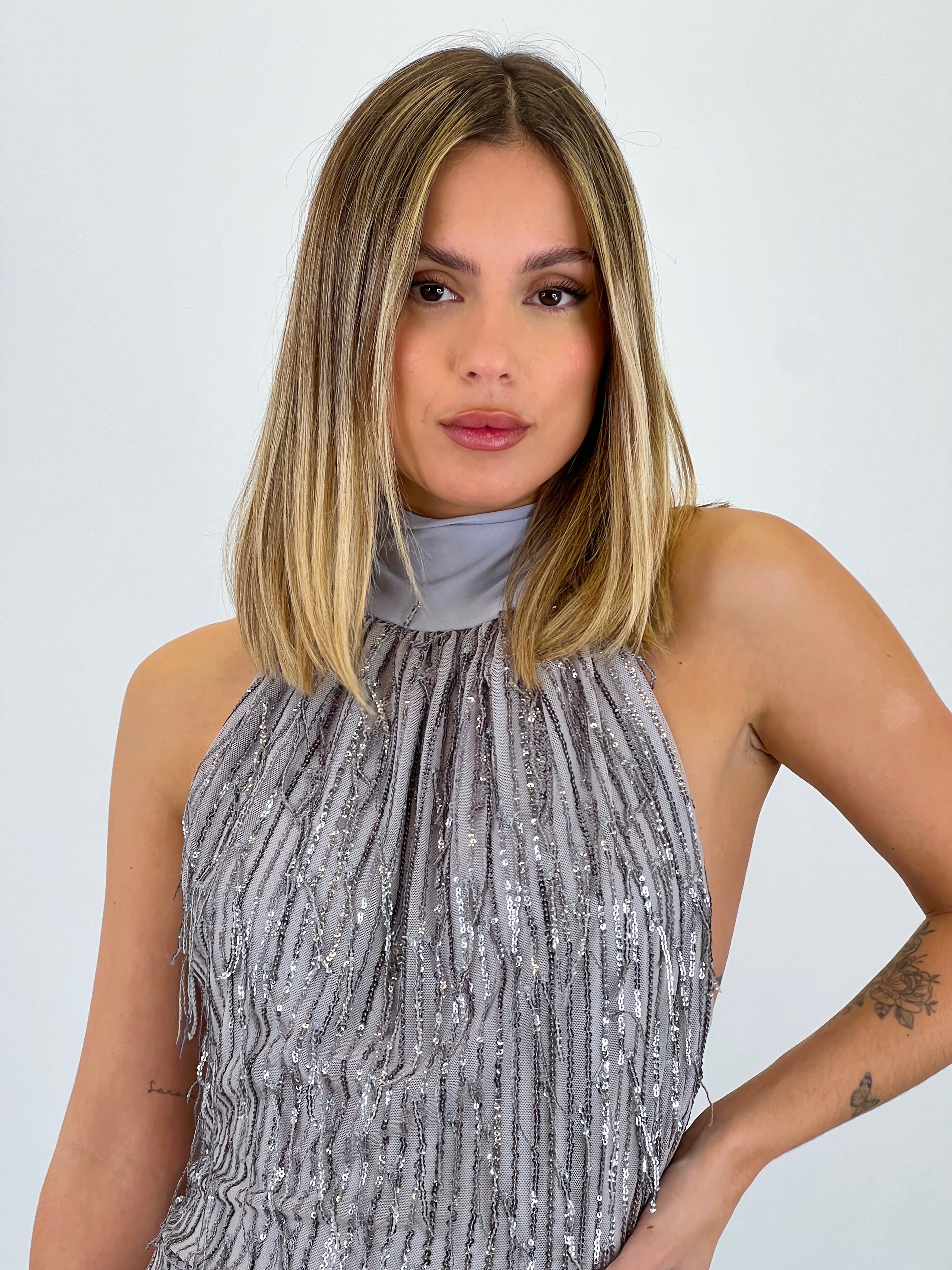 Mono halter amb serrell i lluentons