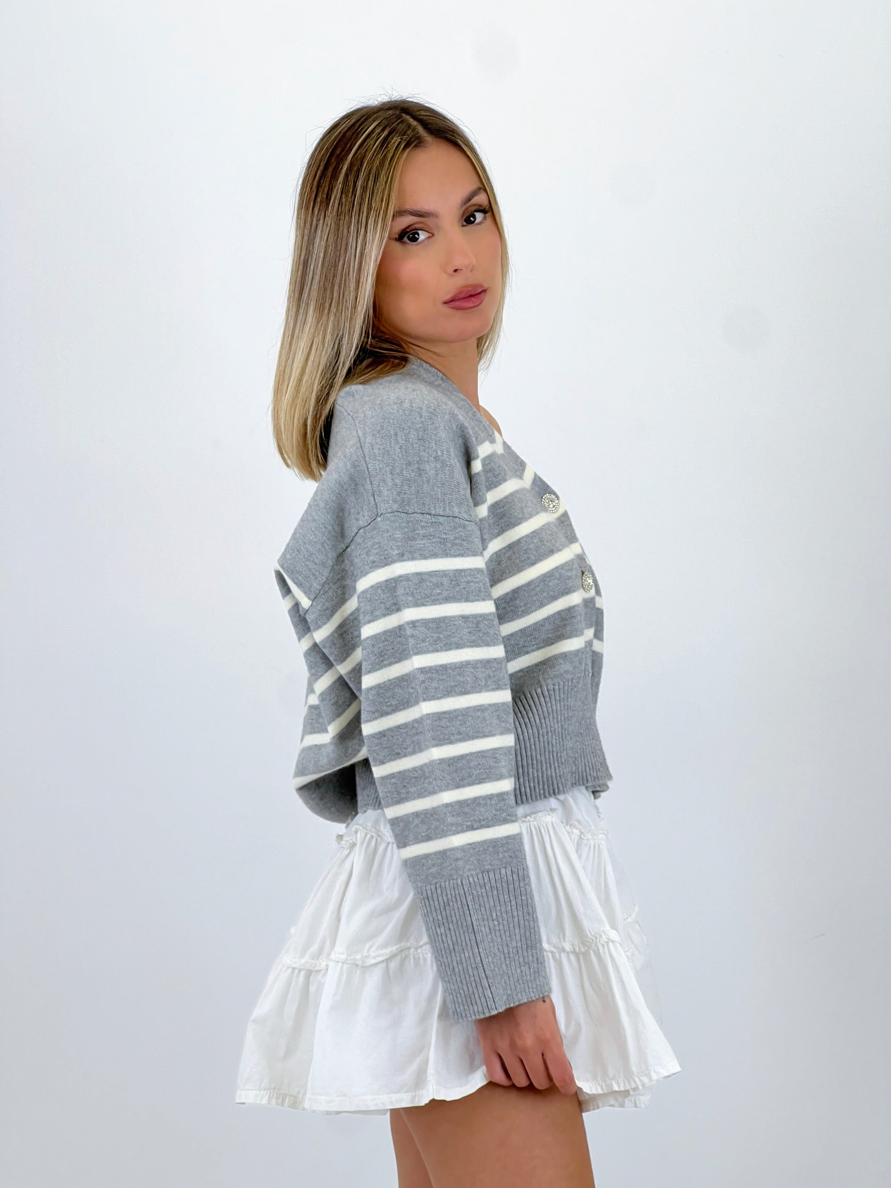 Chaqueta rayas botones