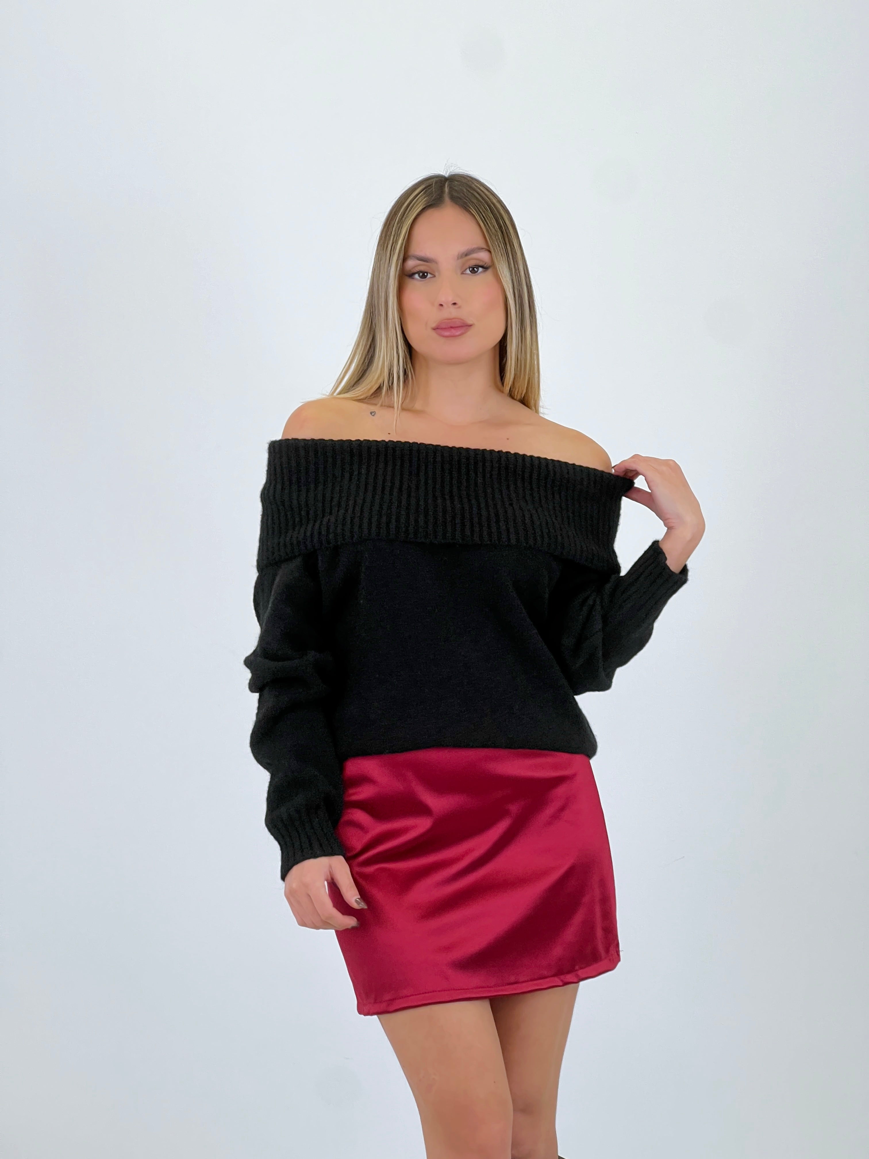 Thick boat neck sweater