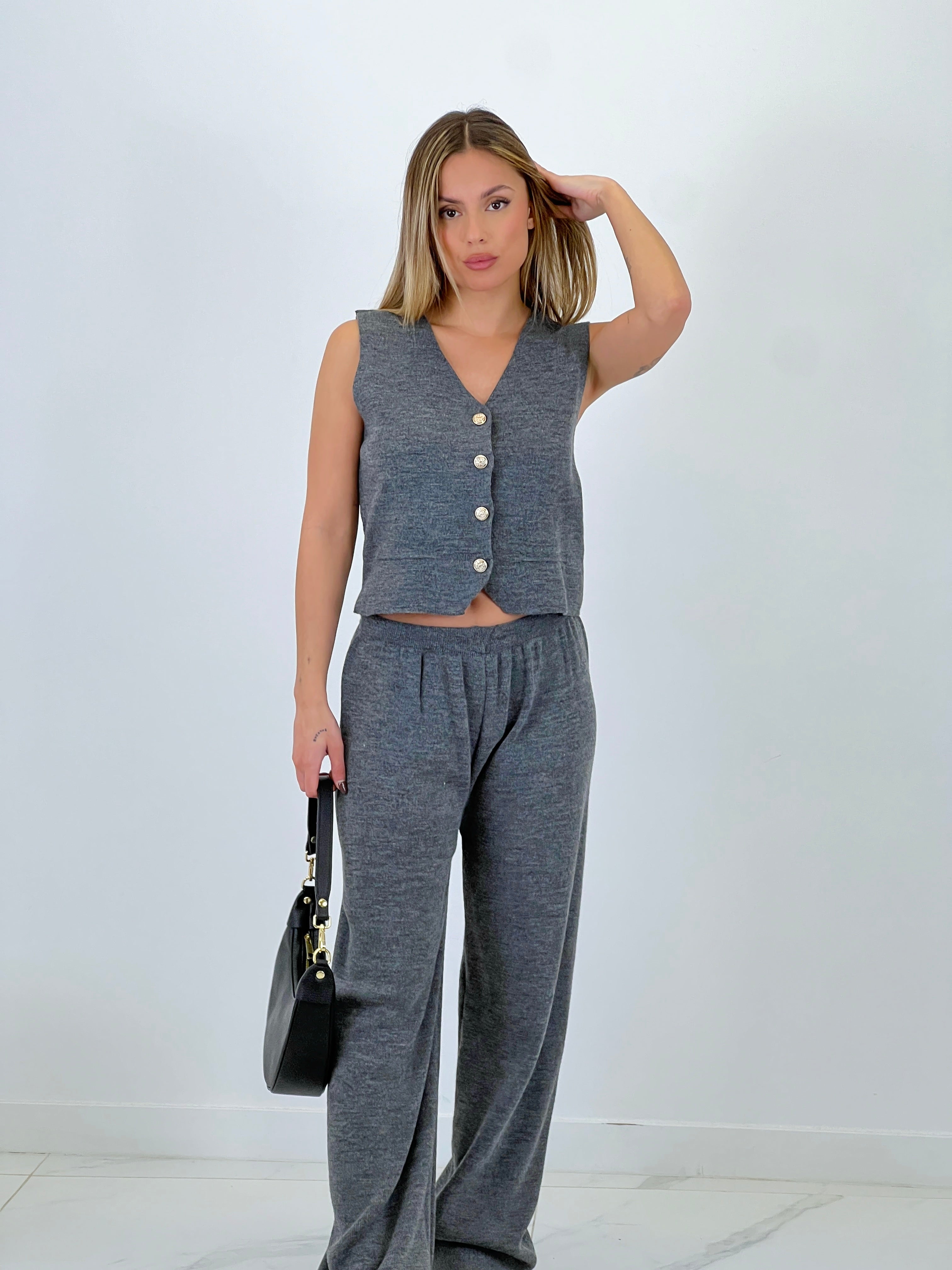 Conjunto punto chaleco y pantalón recto - Zebra&Maduixa®