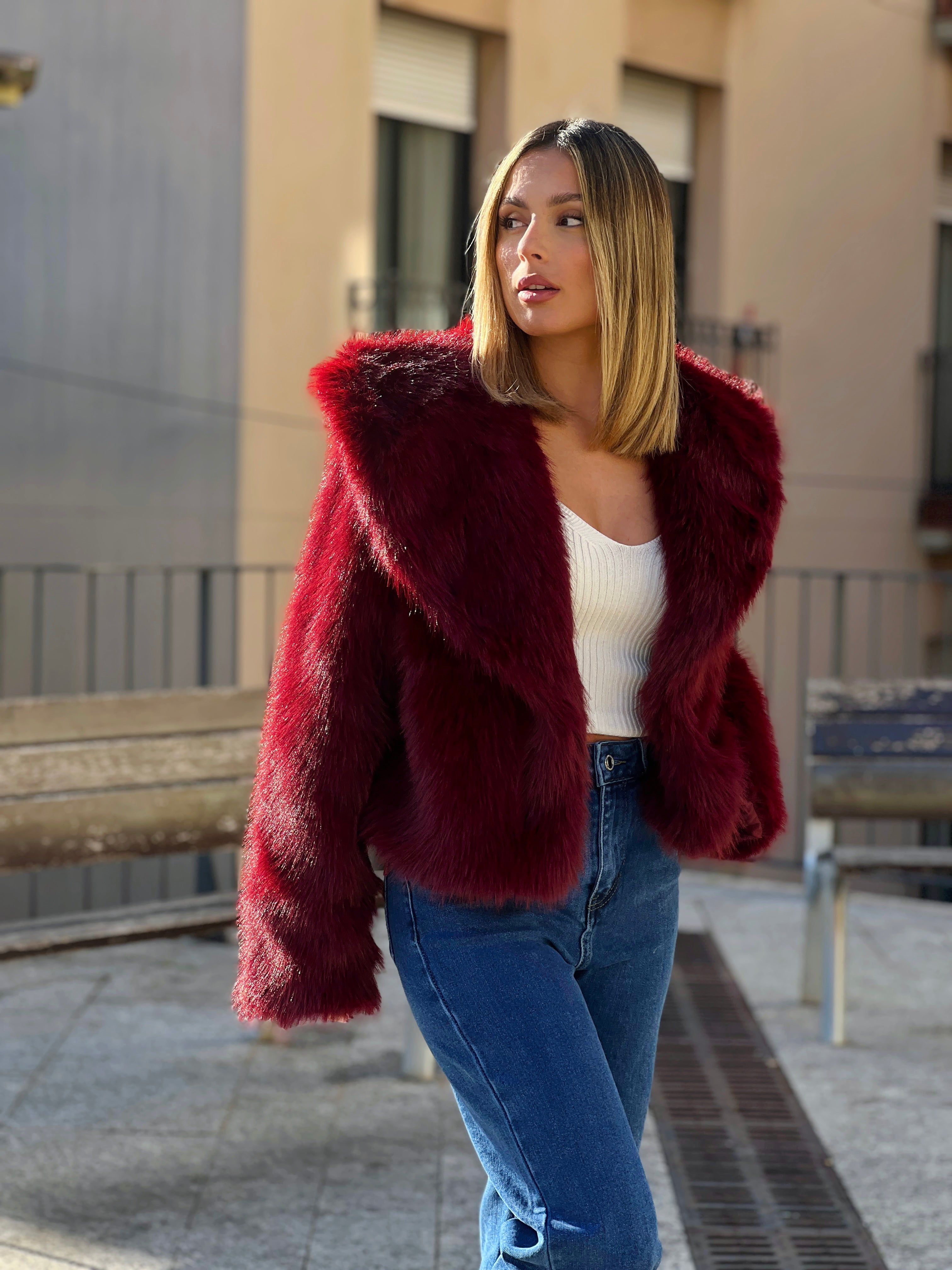 Abrigo corto efecto pelo - Zebra&Maduixa®