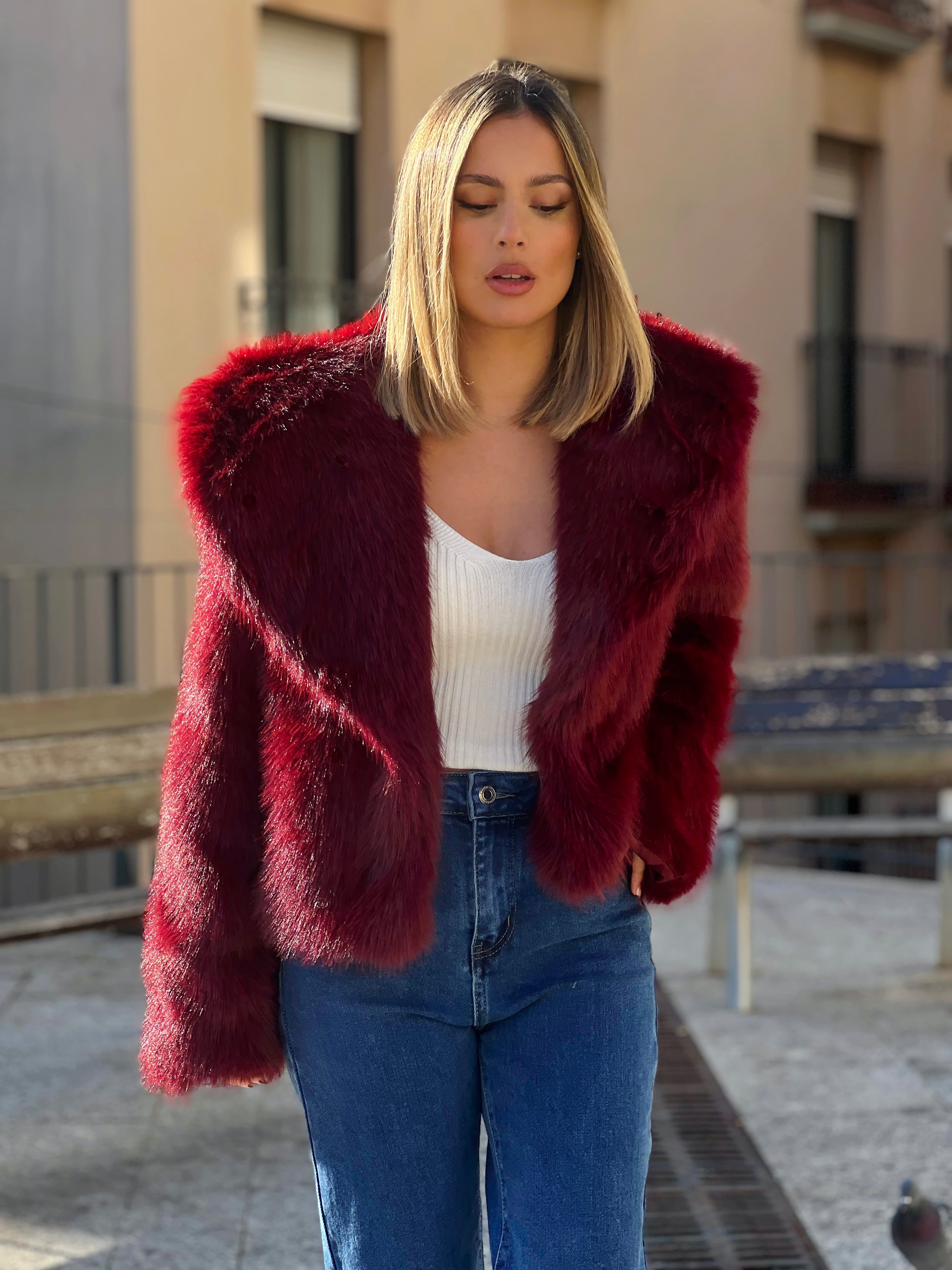 Abrigo corto efecto pelo - Zebra&Maduixa®