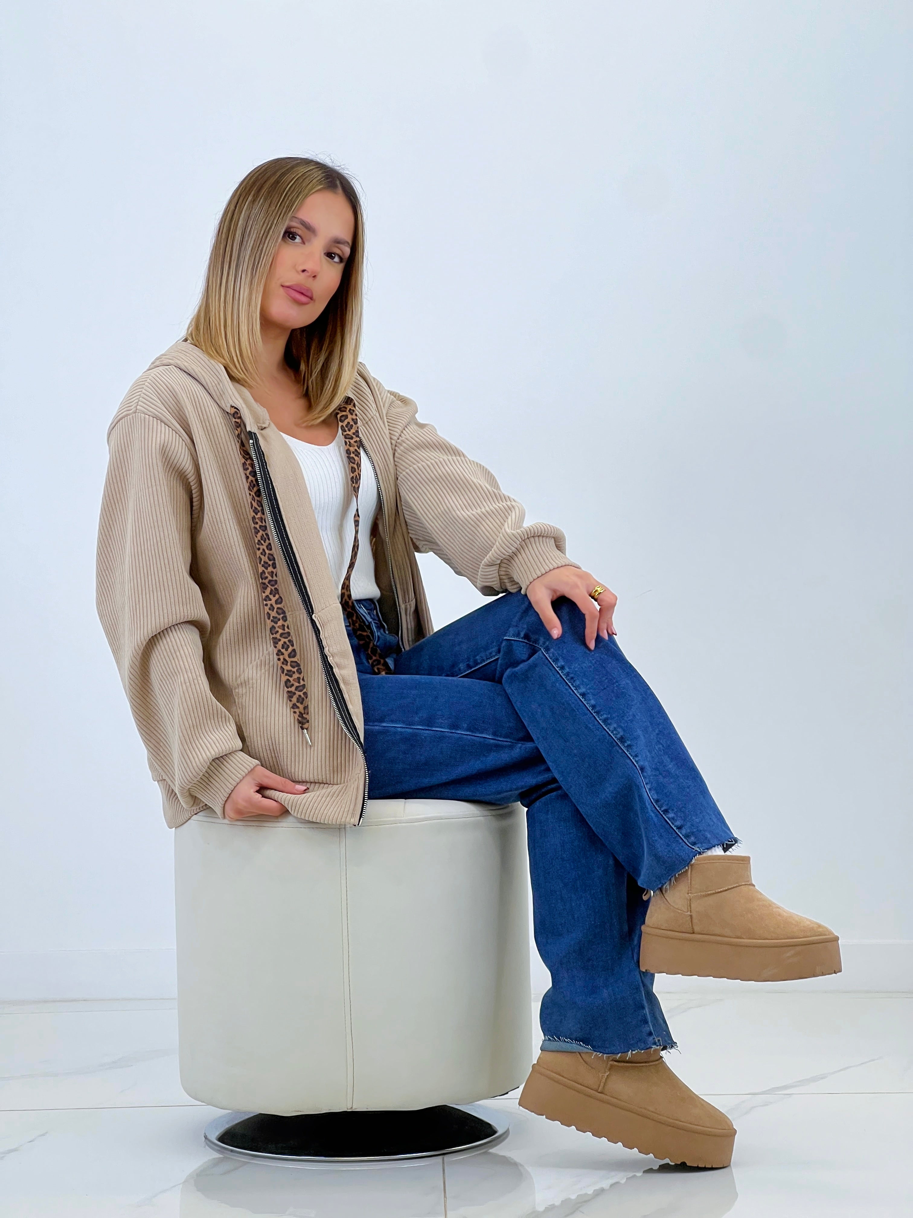 Chaqueta de pana cremallera