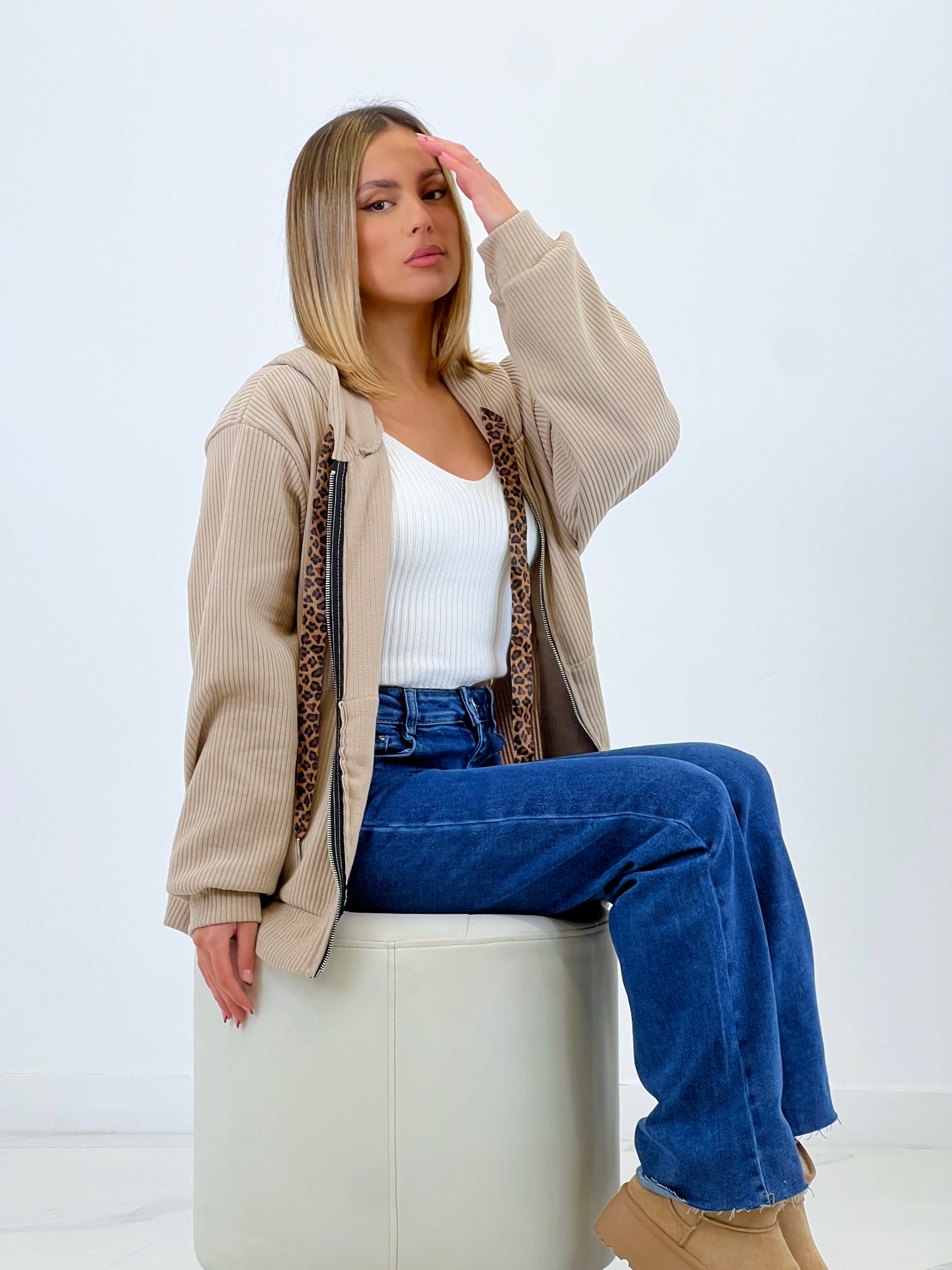 Chaqueta de pana cremallera