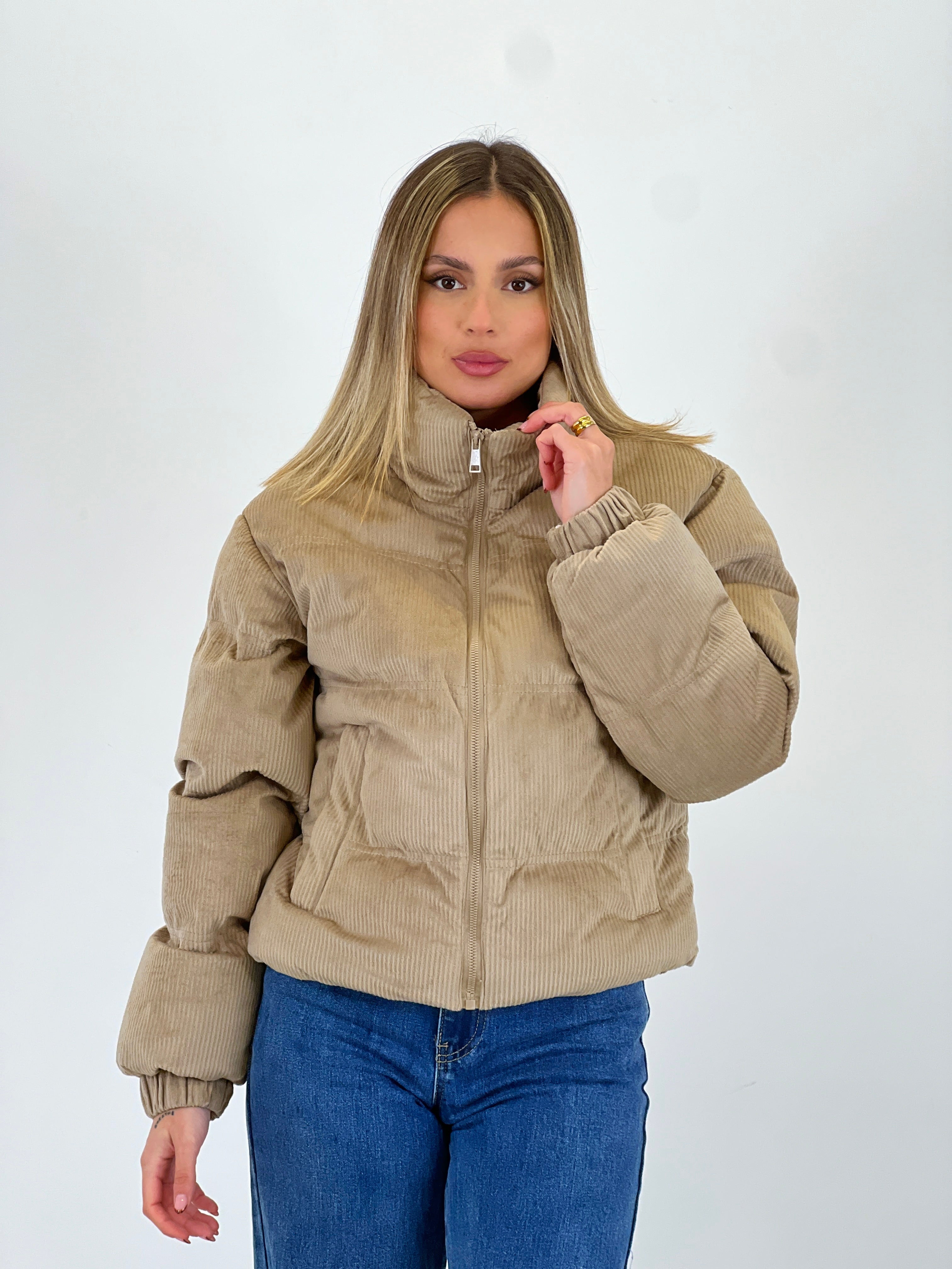 Corduroy puffer jacket