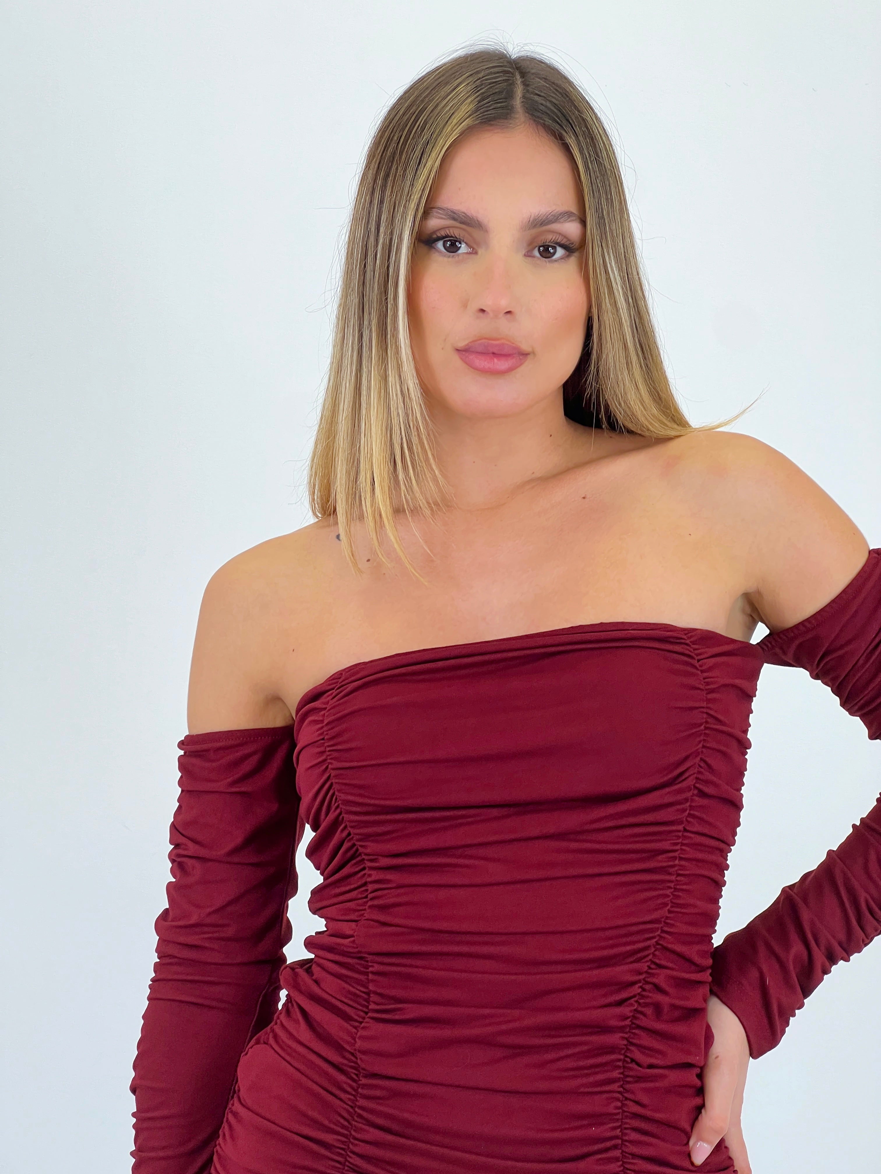 Vestido frunces cuello barco - Zebra&Maduixa®