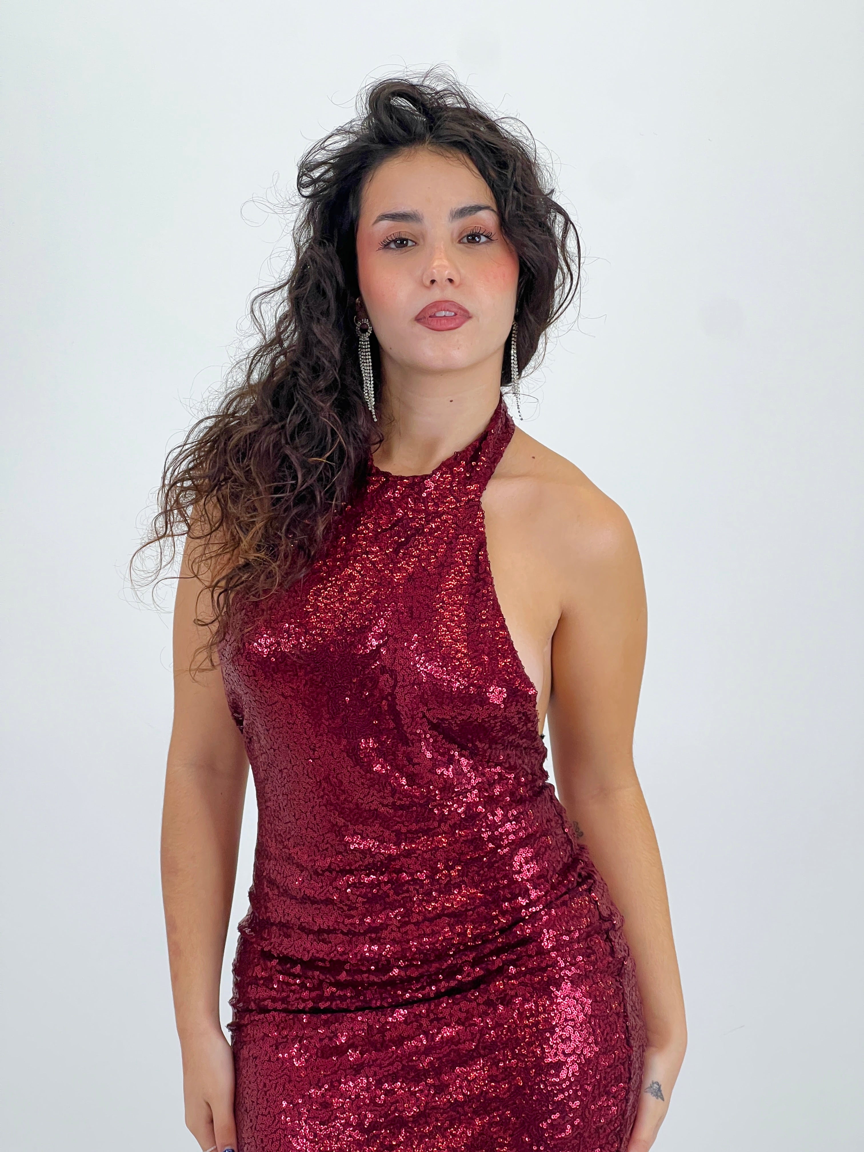 Hera sequin halter dress