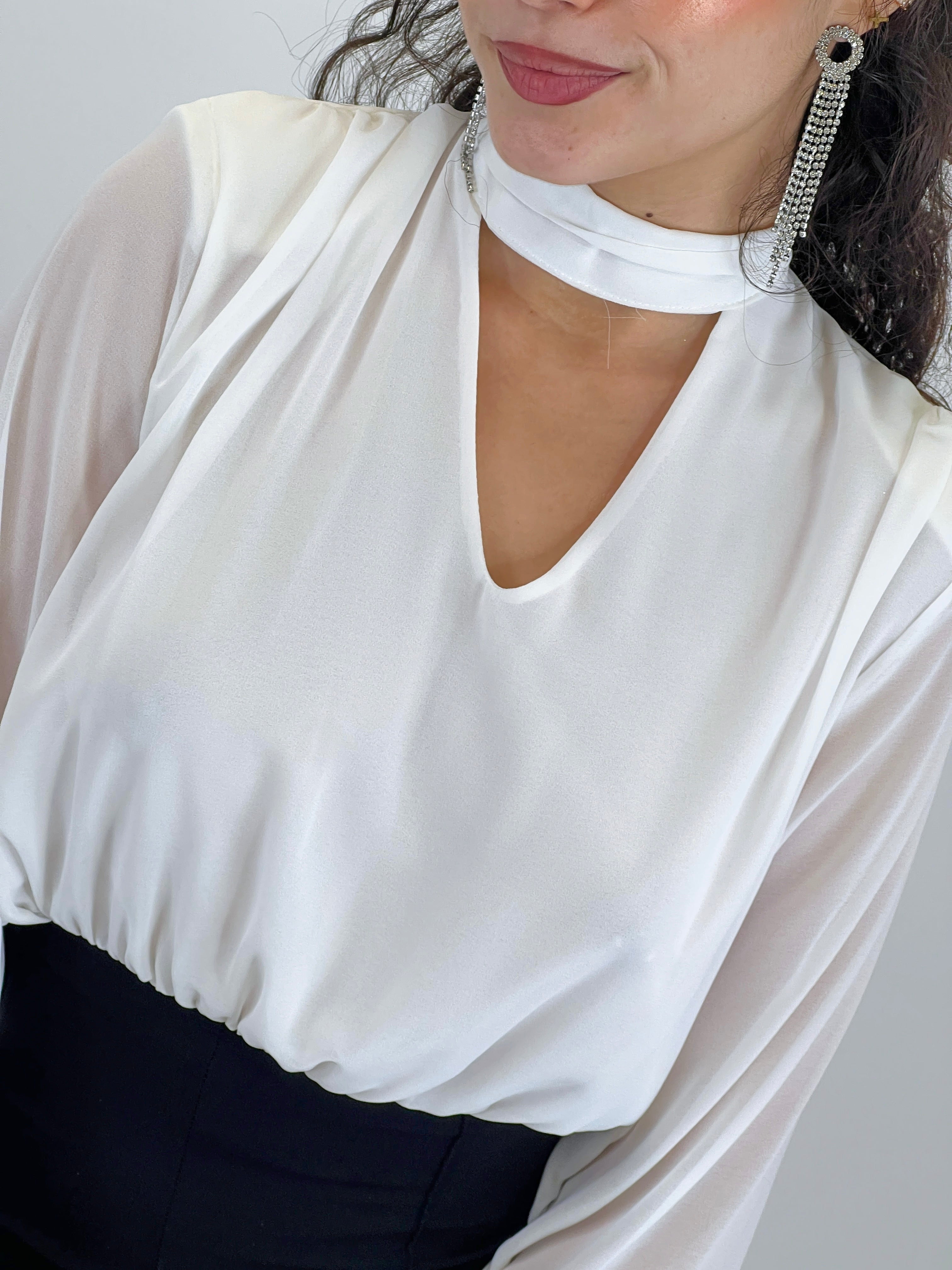 Mono choker manga larga transparencias