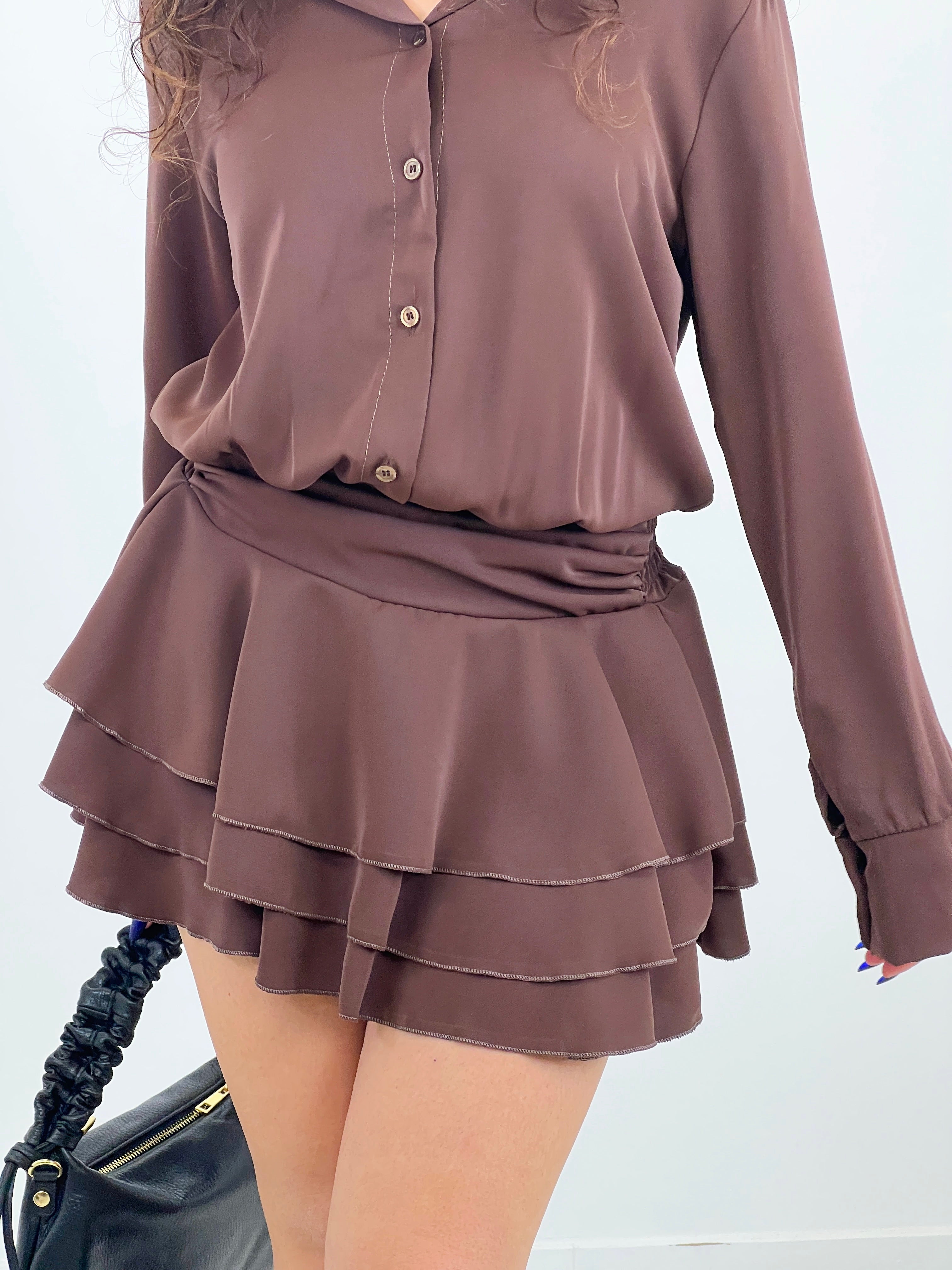 Vestido camisero falda volantes - Zebra&Maduixa®