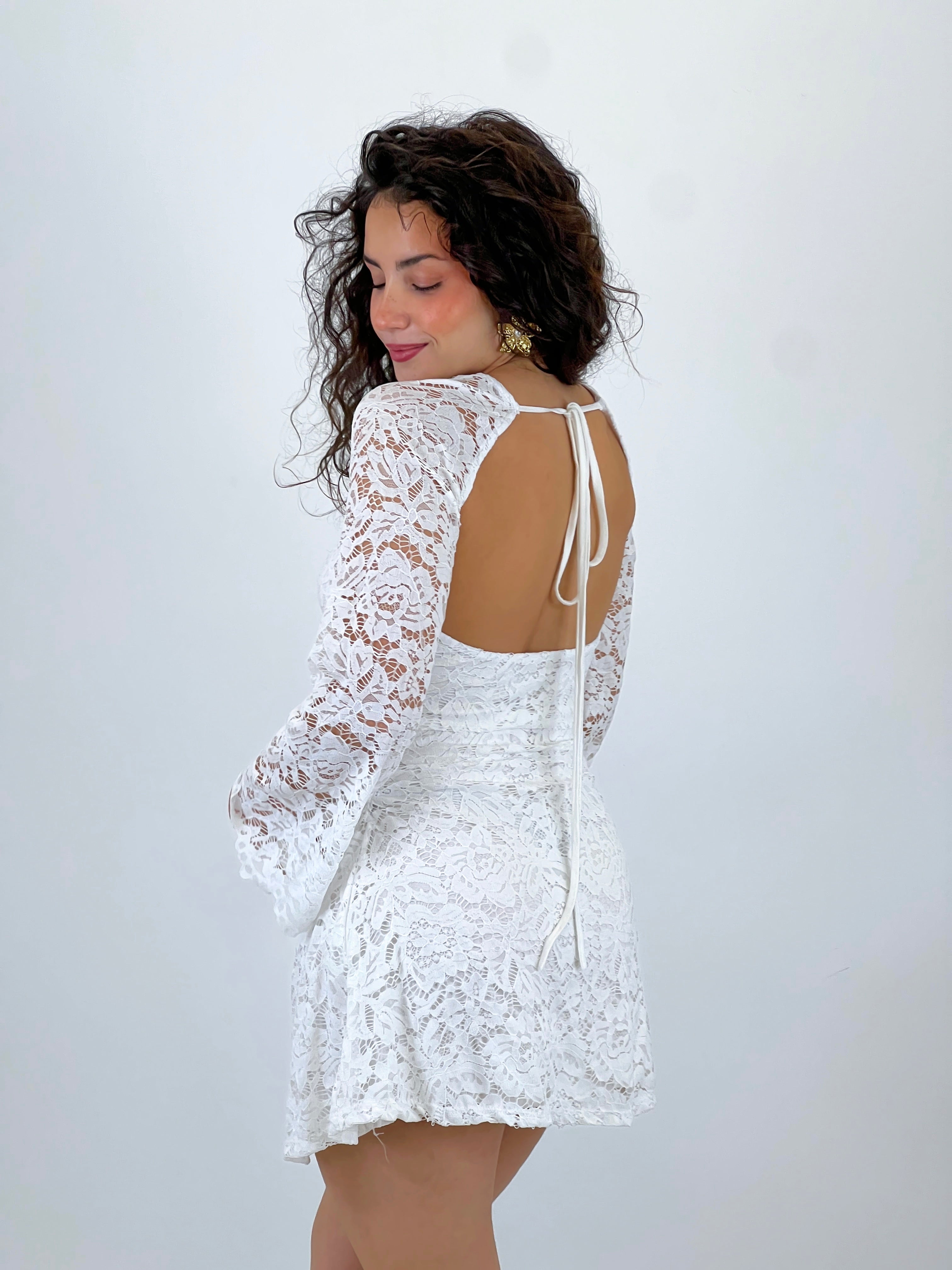 Flared sleeve flared dress