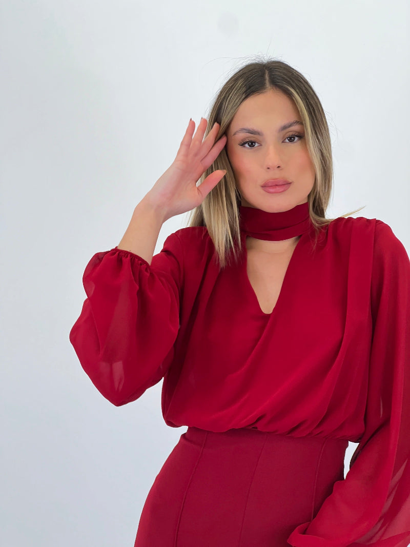 Mono choker manga larga transparencias