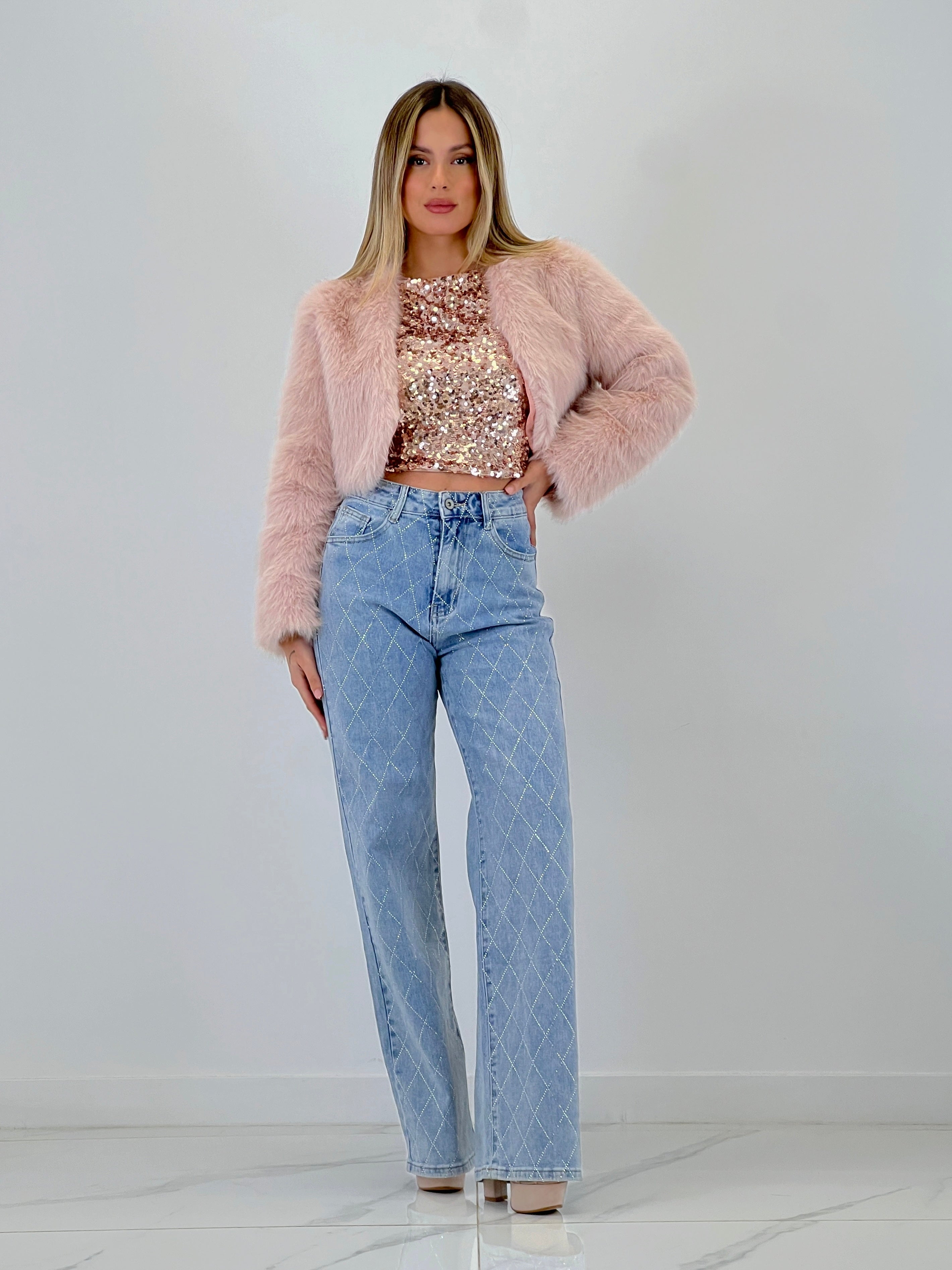 Jeans wide leg brillantes - Zebra&Maduixa®