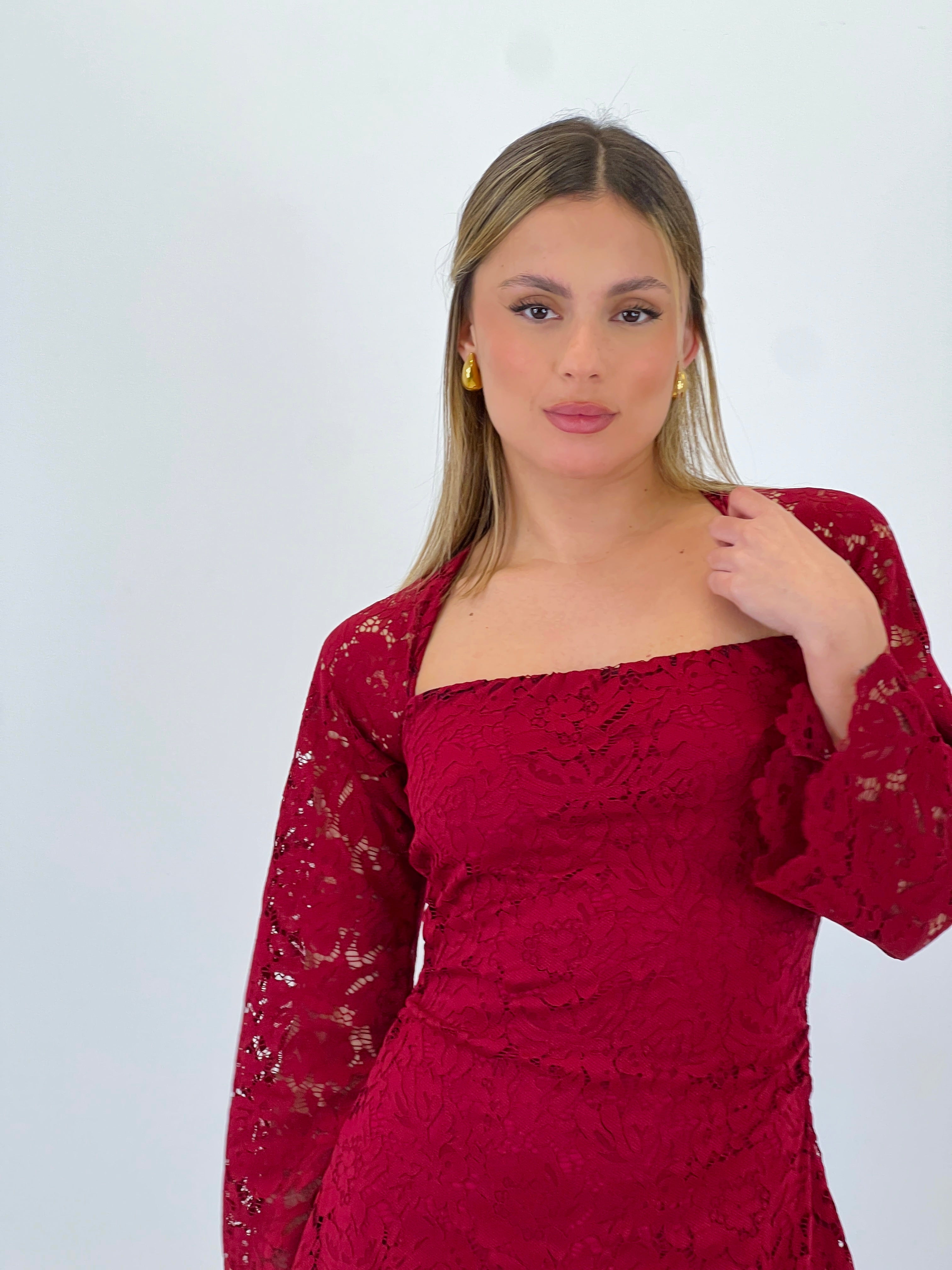 Flared sleeve flared dress