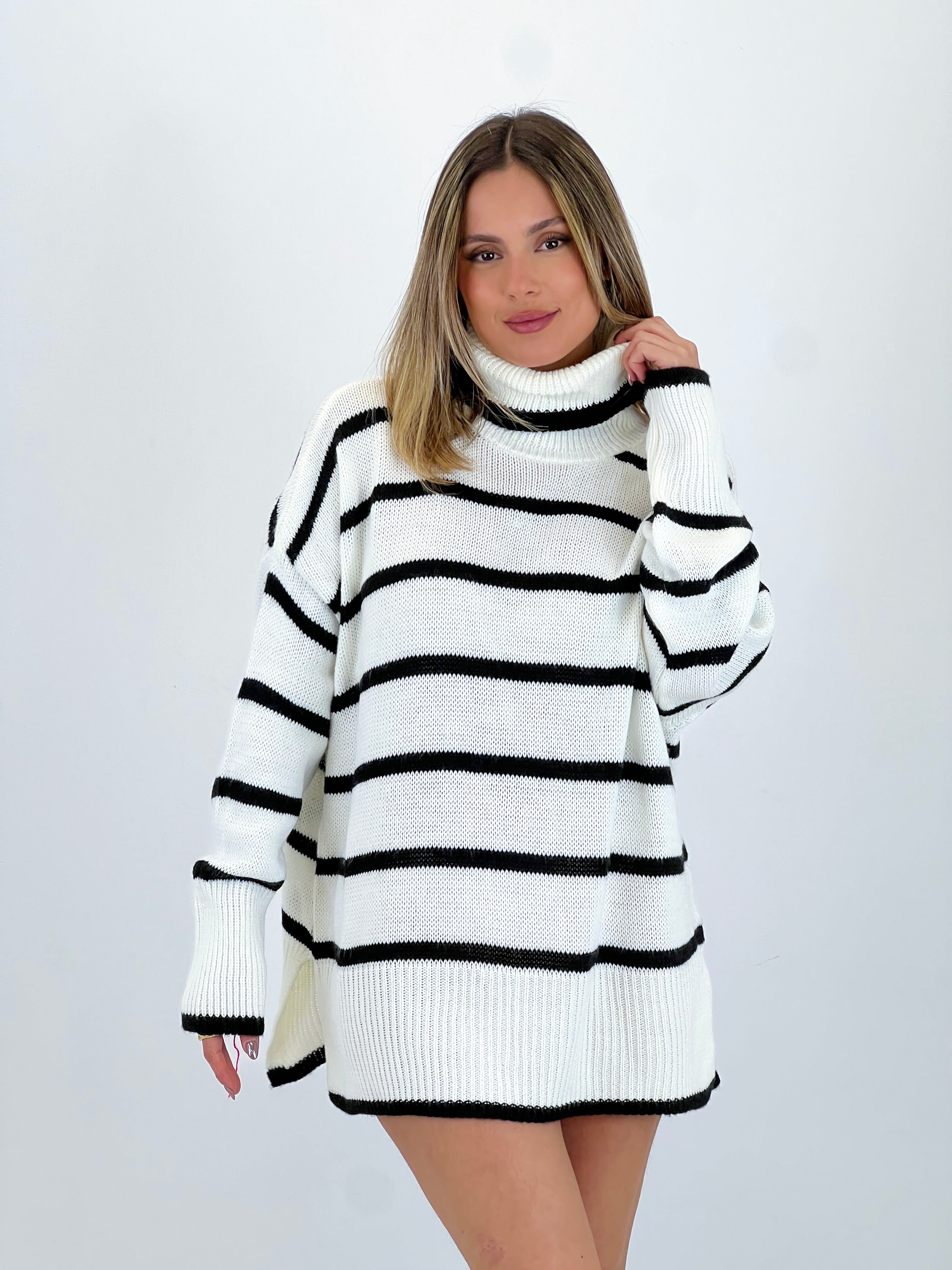 Jersey básico rayas cuello subido - Zebra&Maduixa®