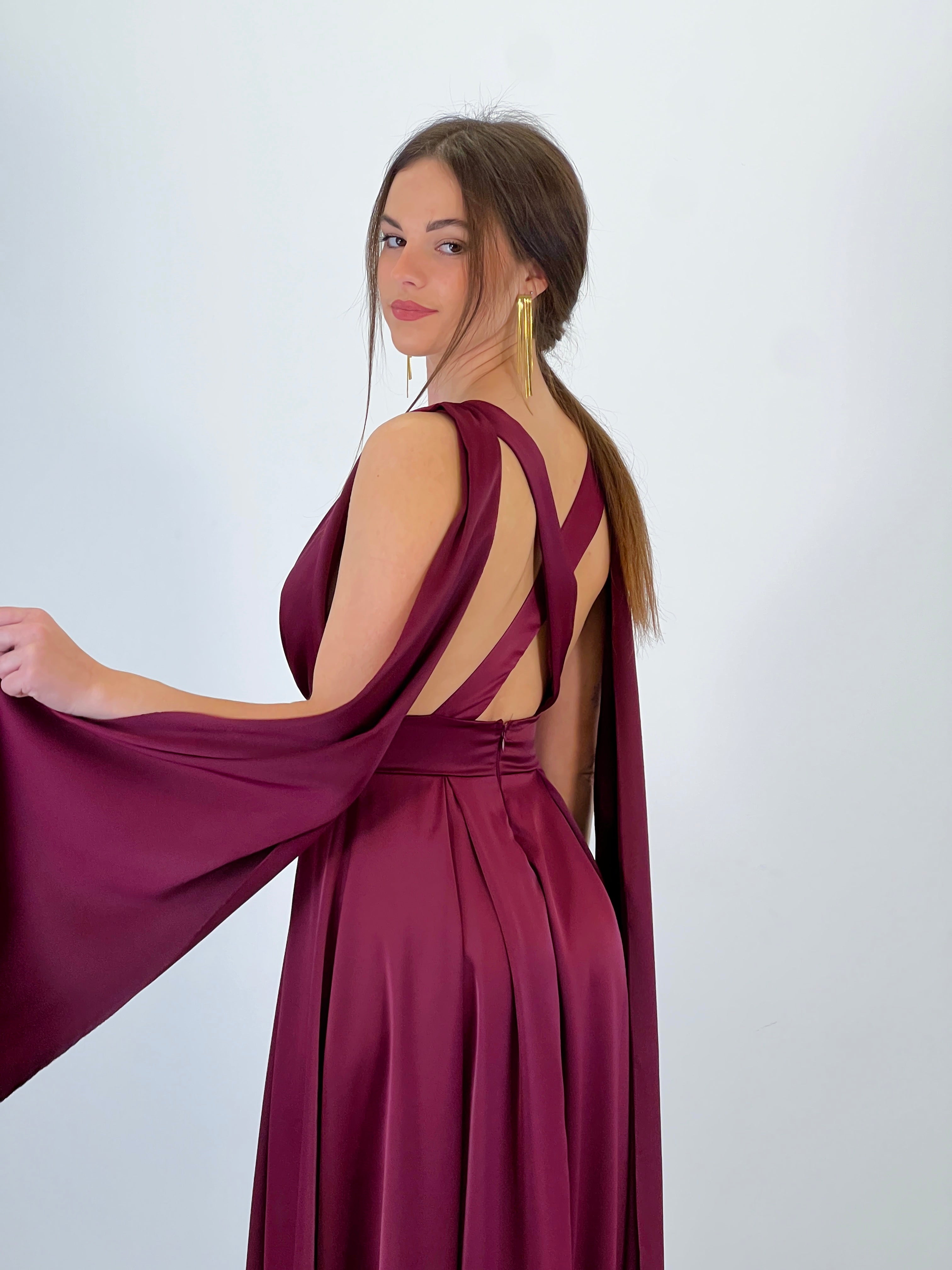 Vestido capa espalda cruzada Jena - Zebra&Maduixa®