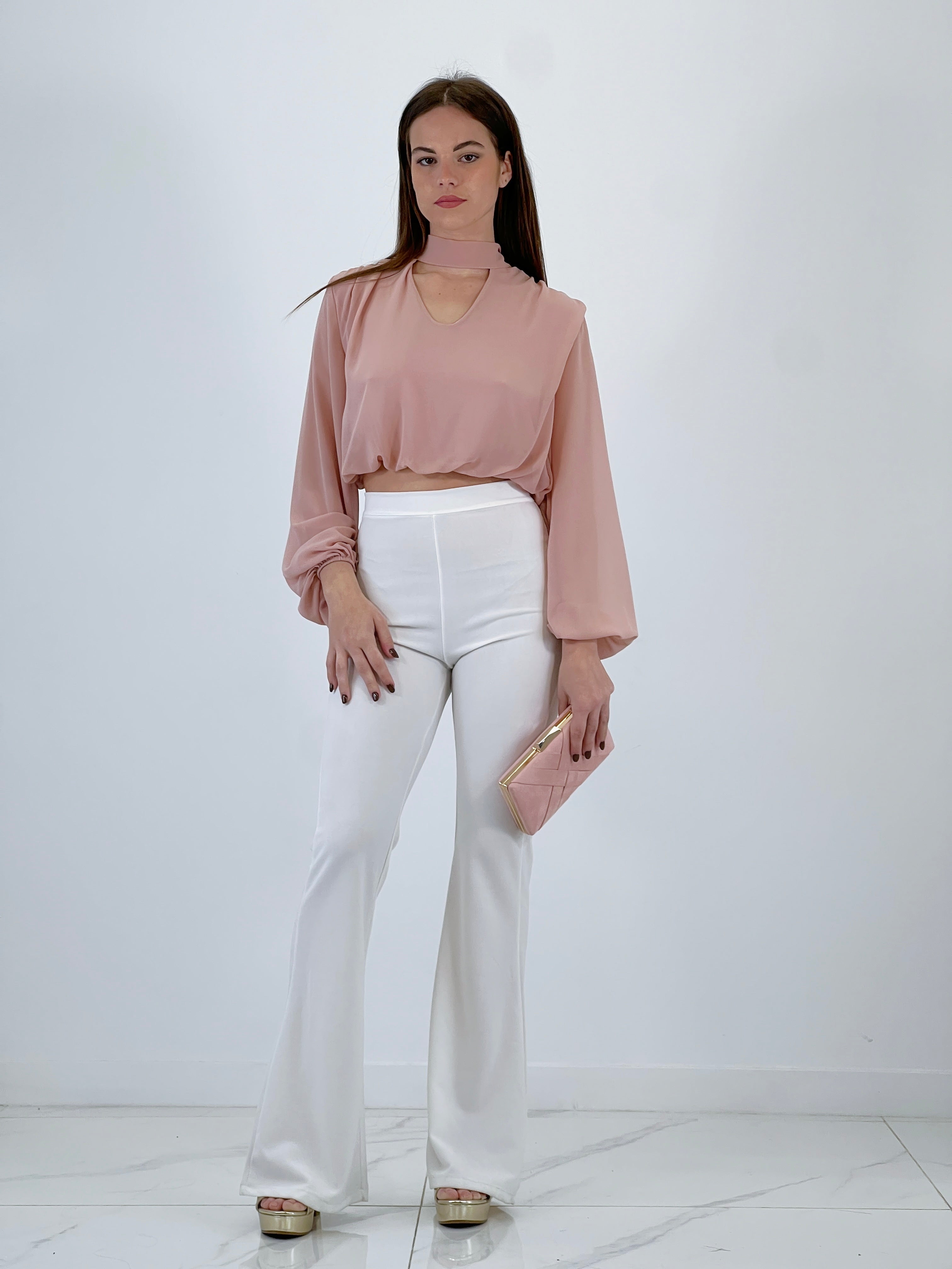 Blusa crop gasa choker - Zebra&Maduixa®