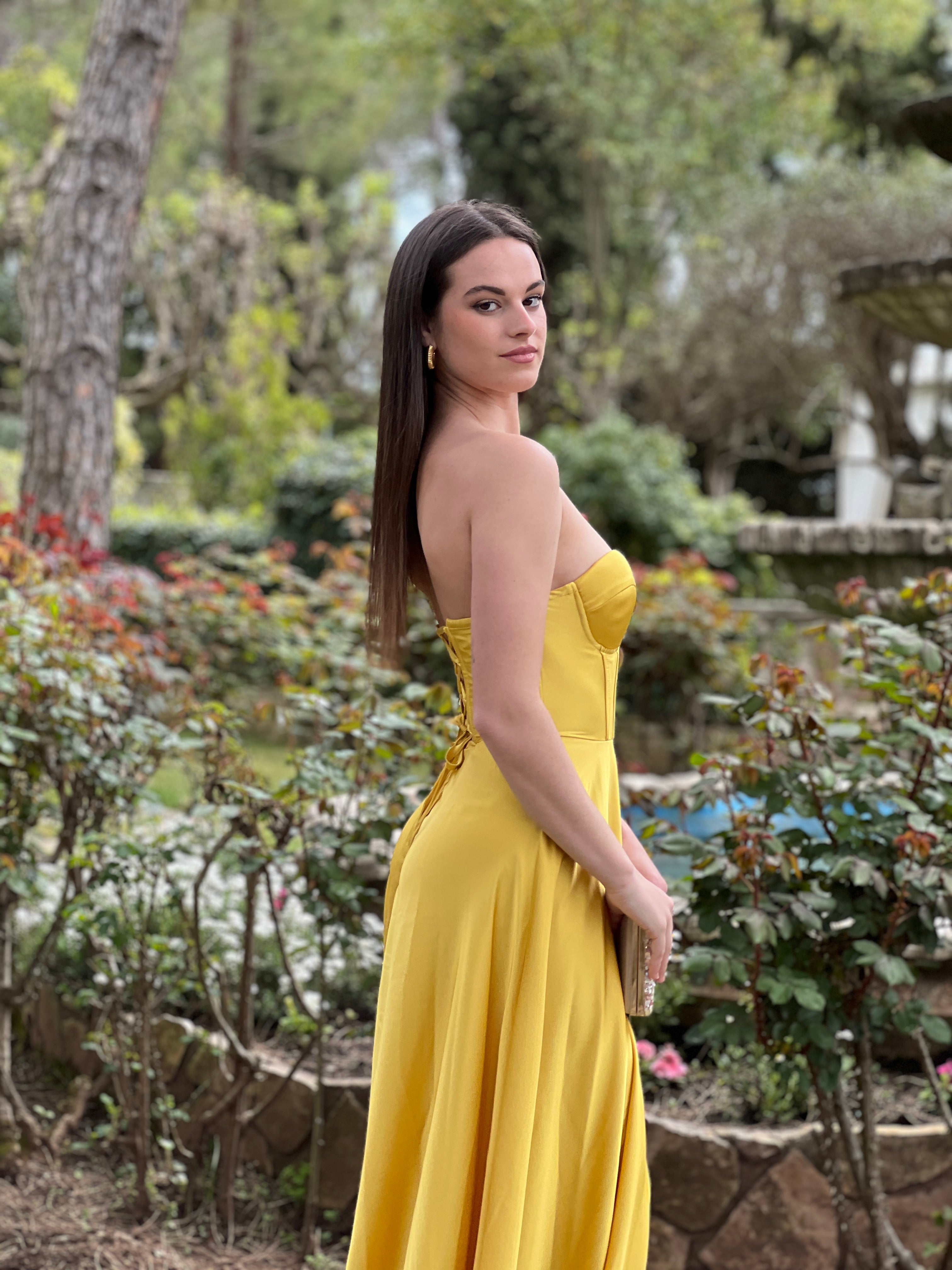 Vestido corsé raso Sarah