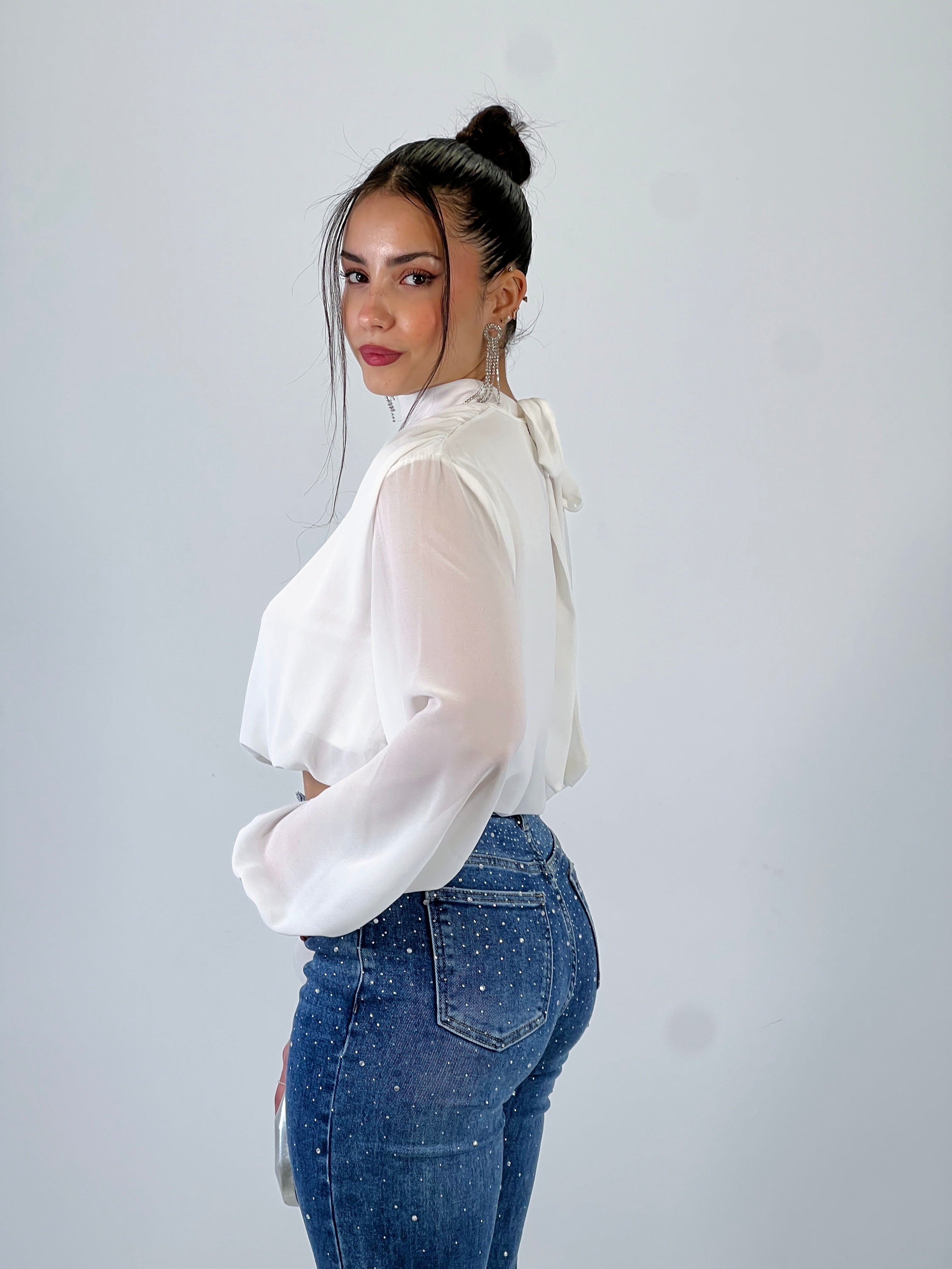 Blusa crop gasa choker - Zebra&Maduixa®