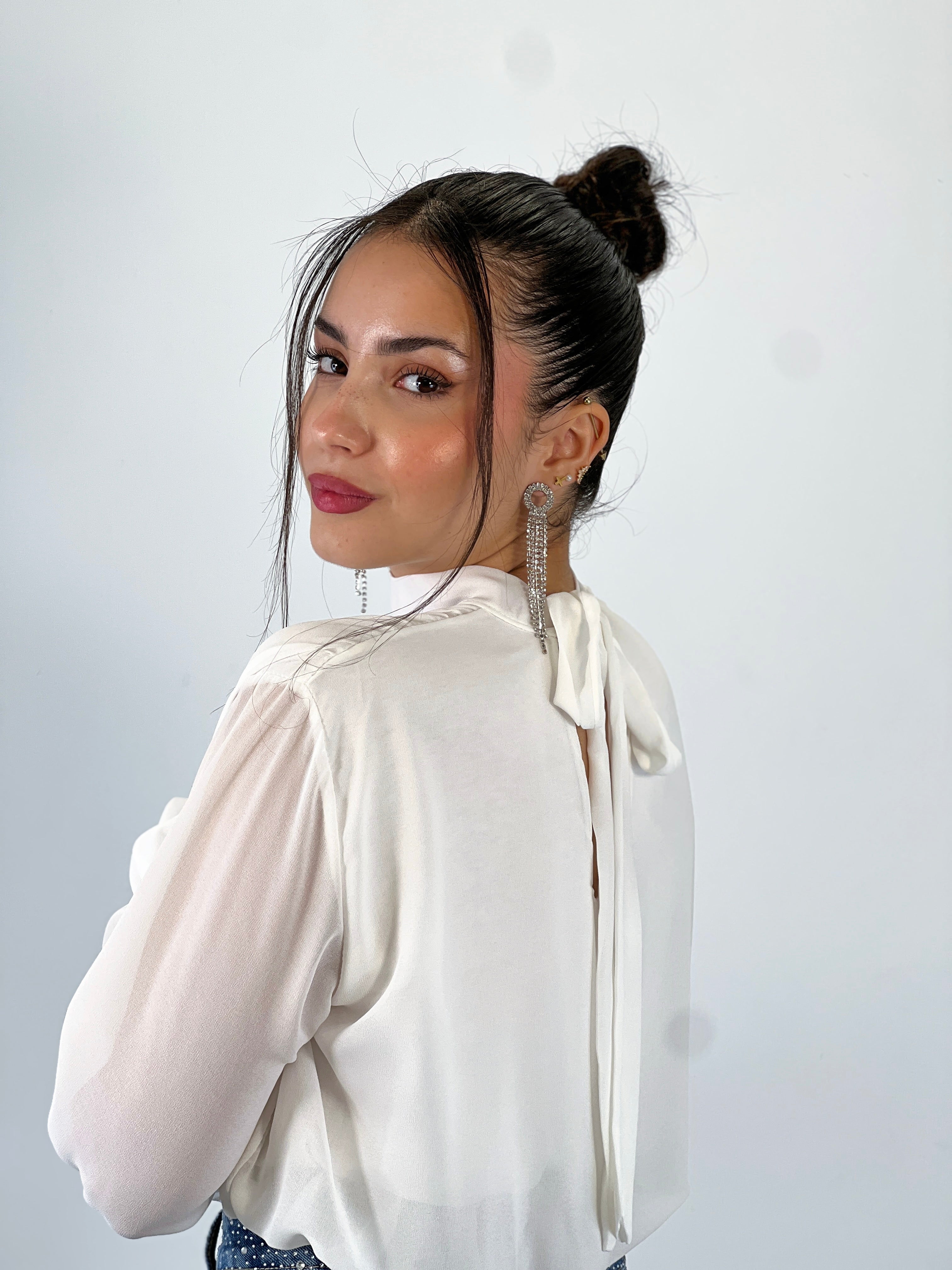 Blusa crop gasa choker - Zebra&Maduixa®