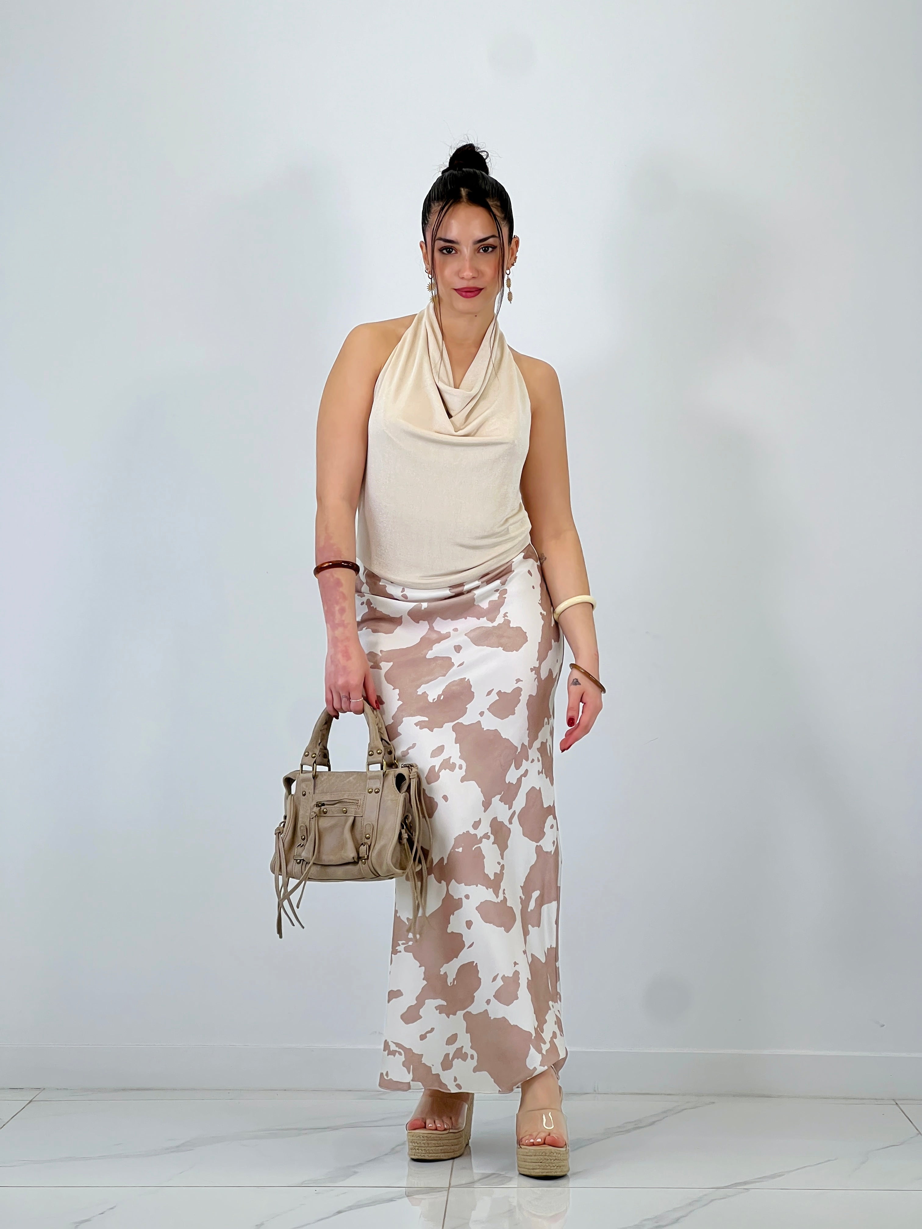 Falda raso estampado vaca - Zebra&Maduixa®