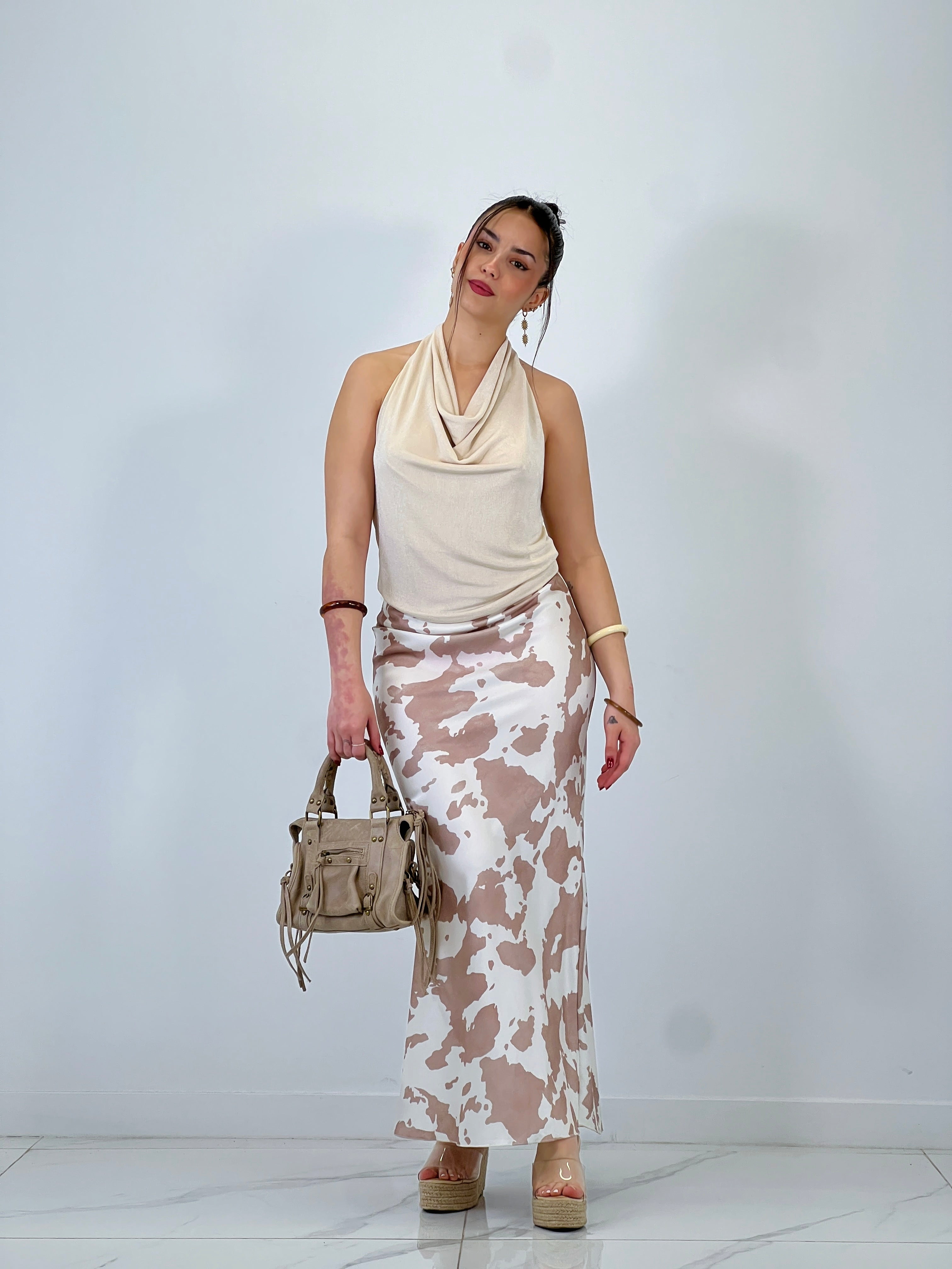 Falda raso estampado vaca - Zebra&Maduixa®