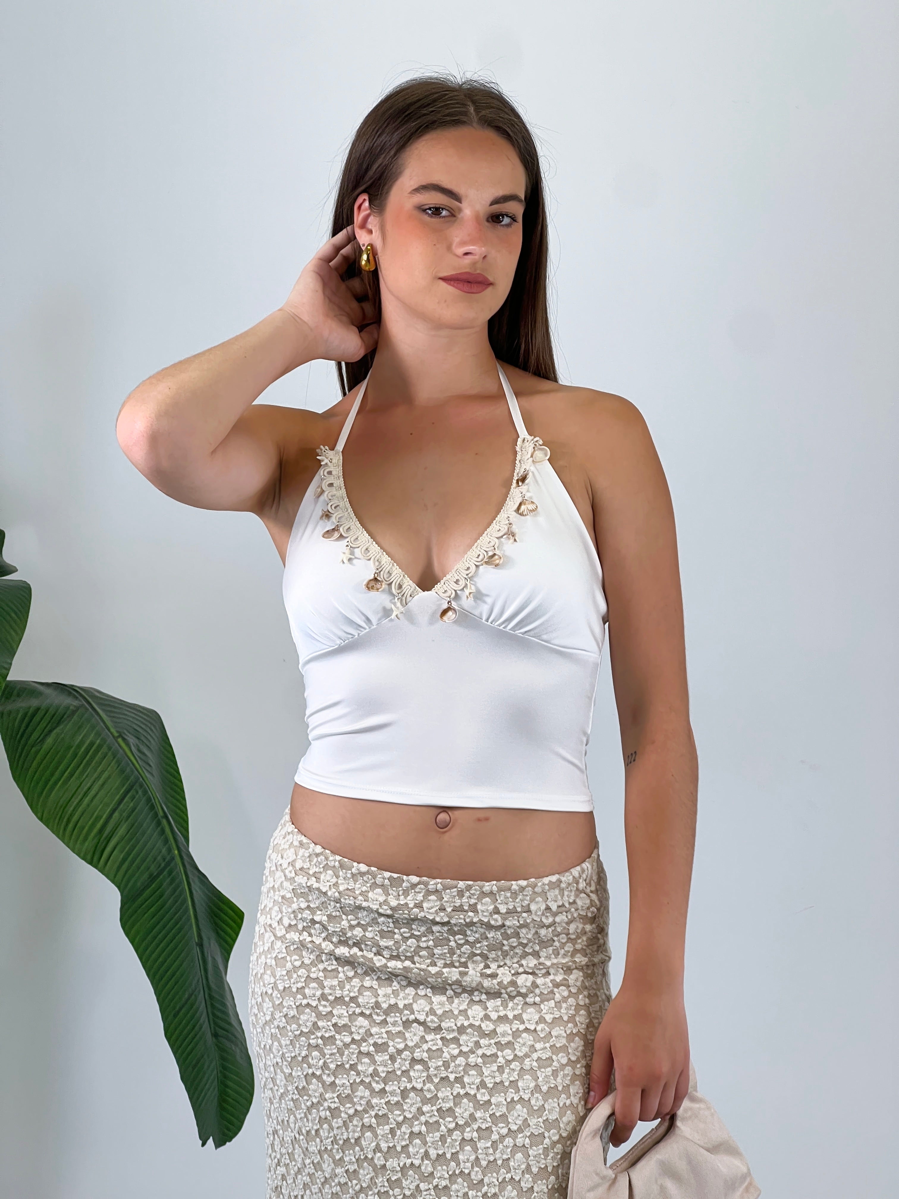 Top with lace-up shells