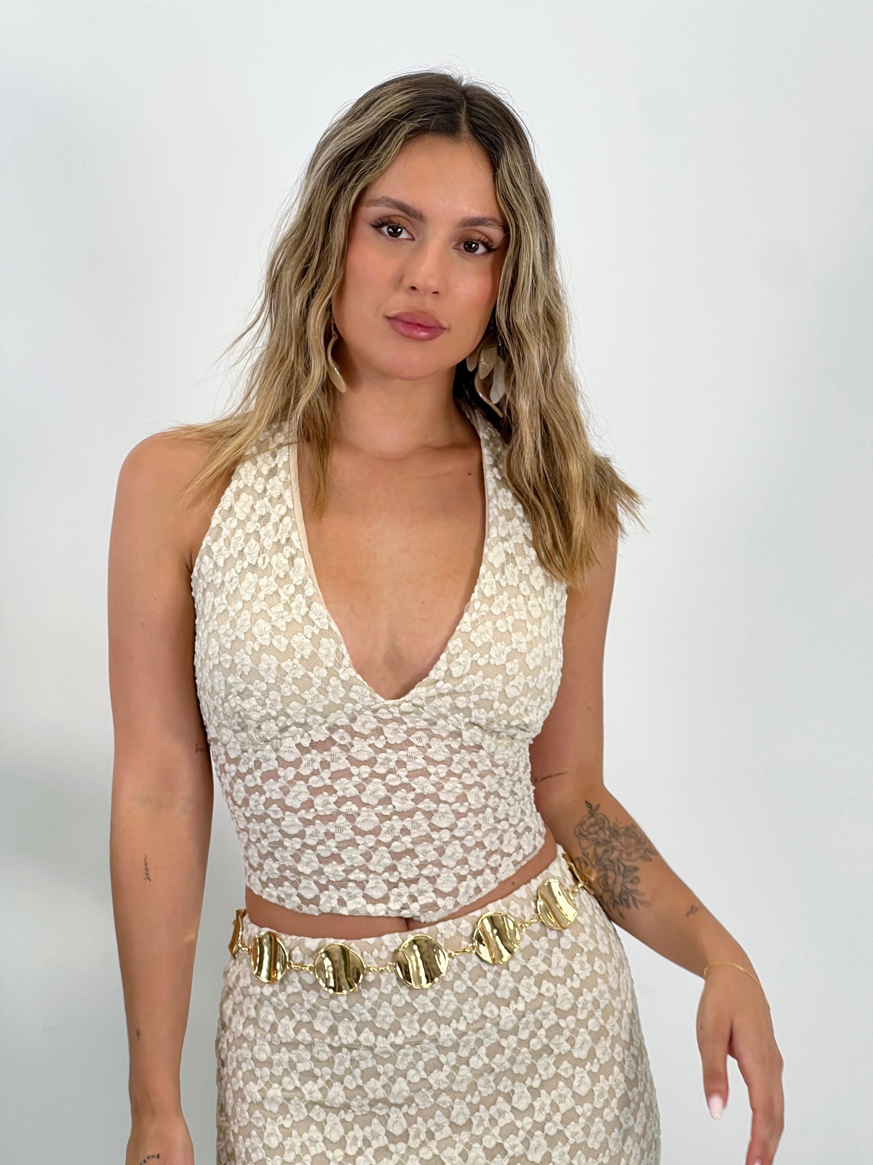 Cinturón metálico círculos