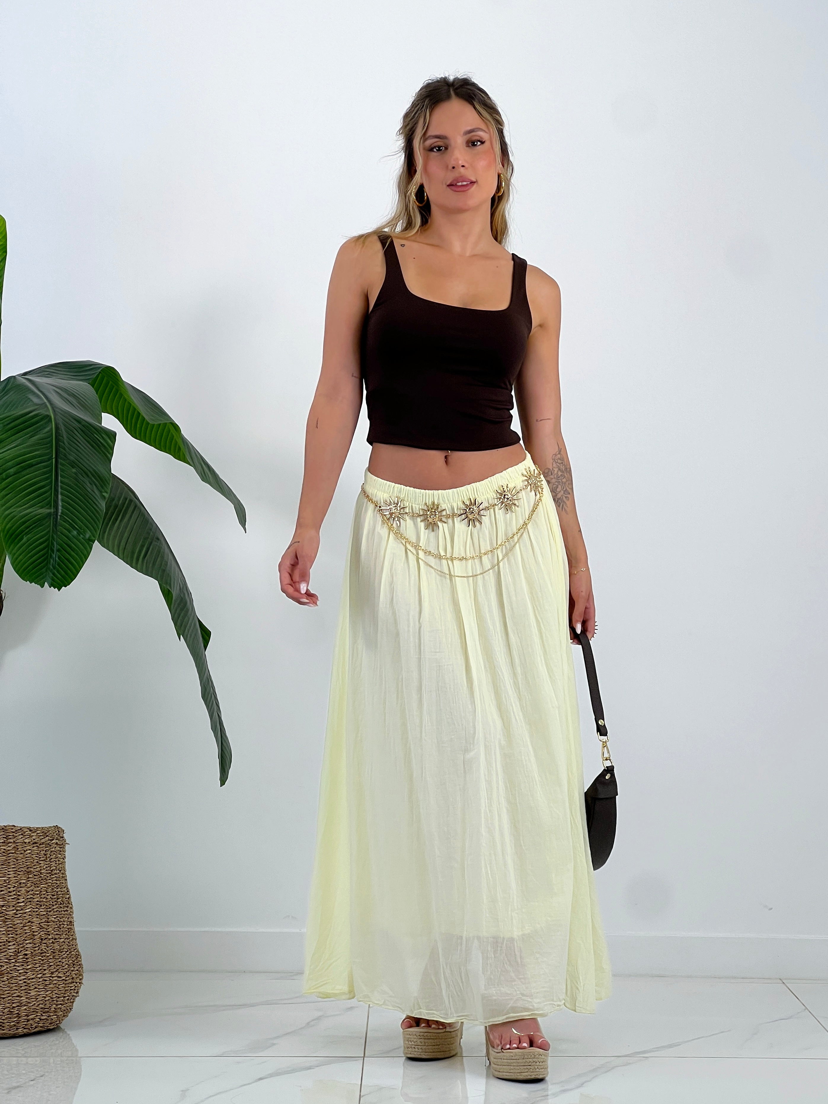 Falda llarga arrugada