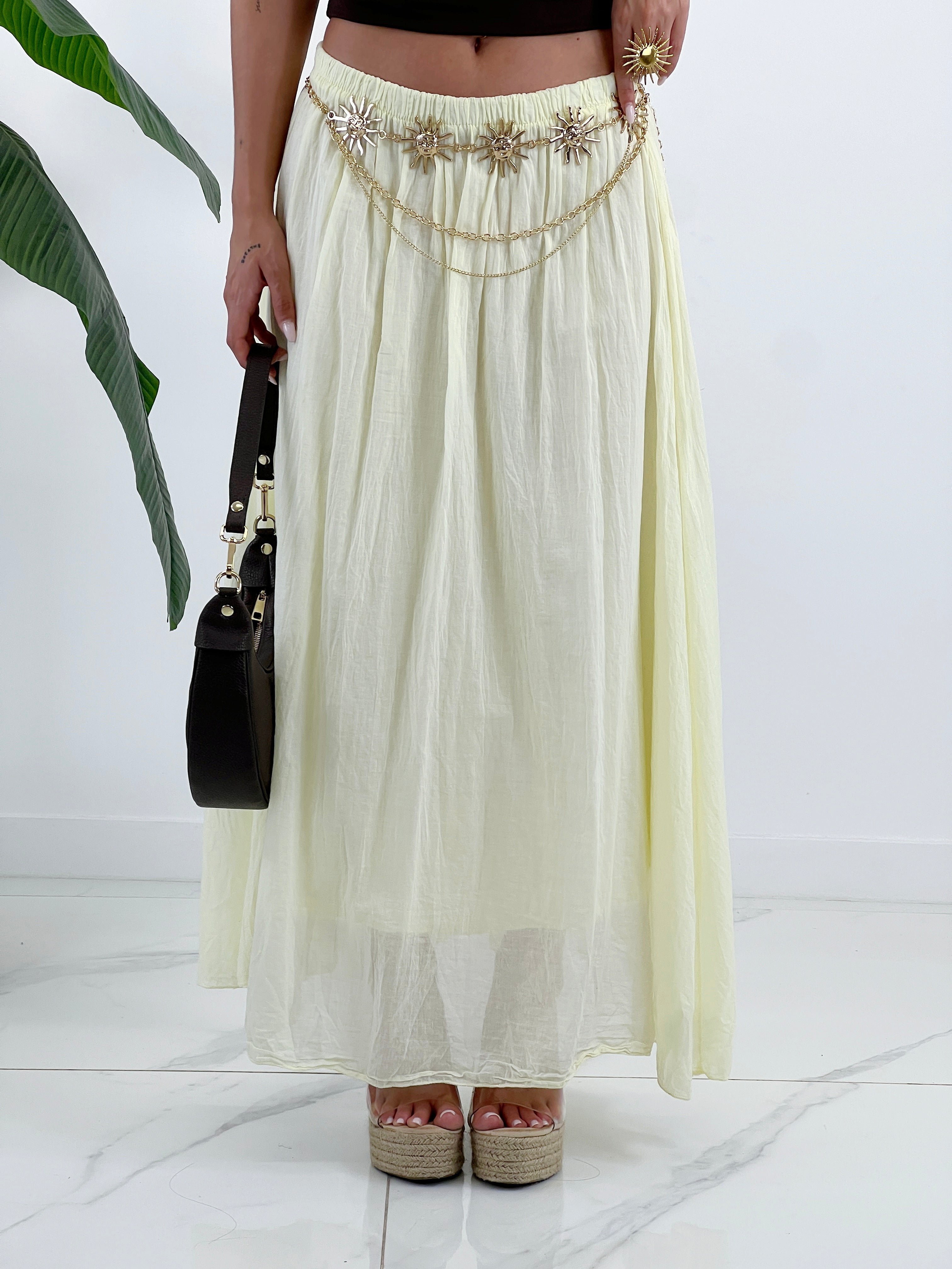 Falda llarga arrugada