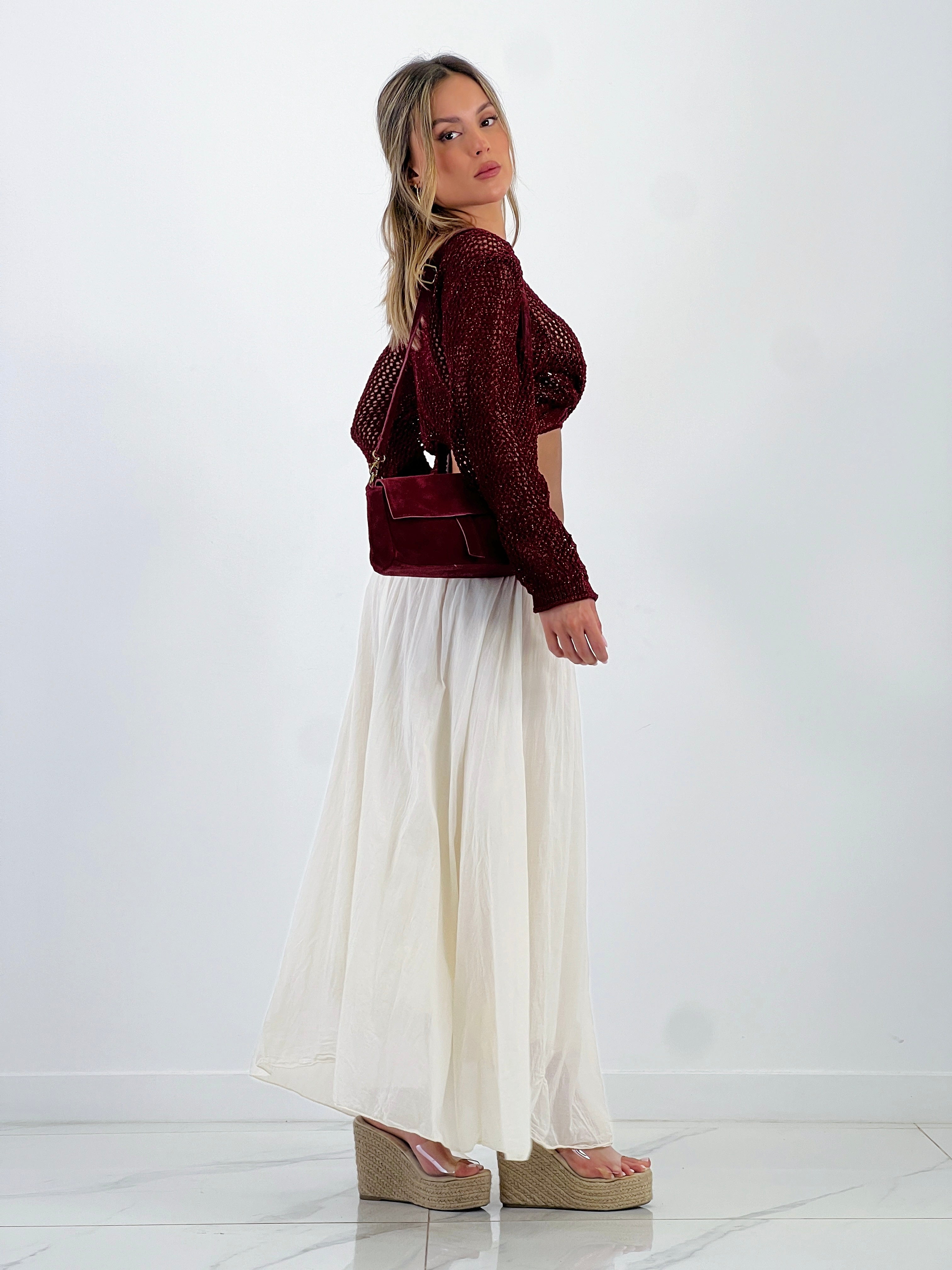 Falda llarga arrugada