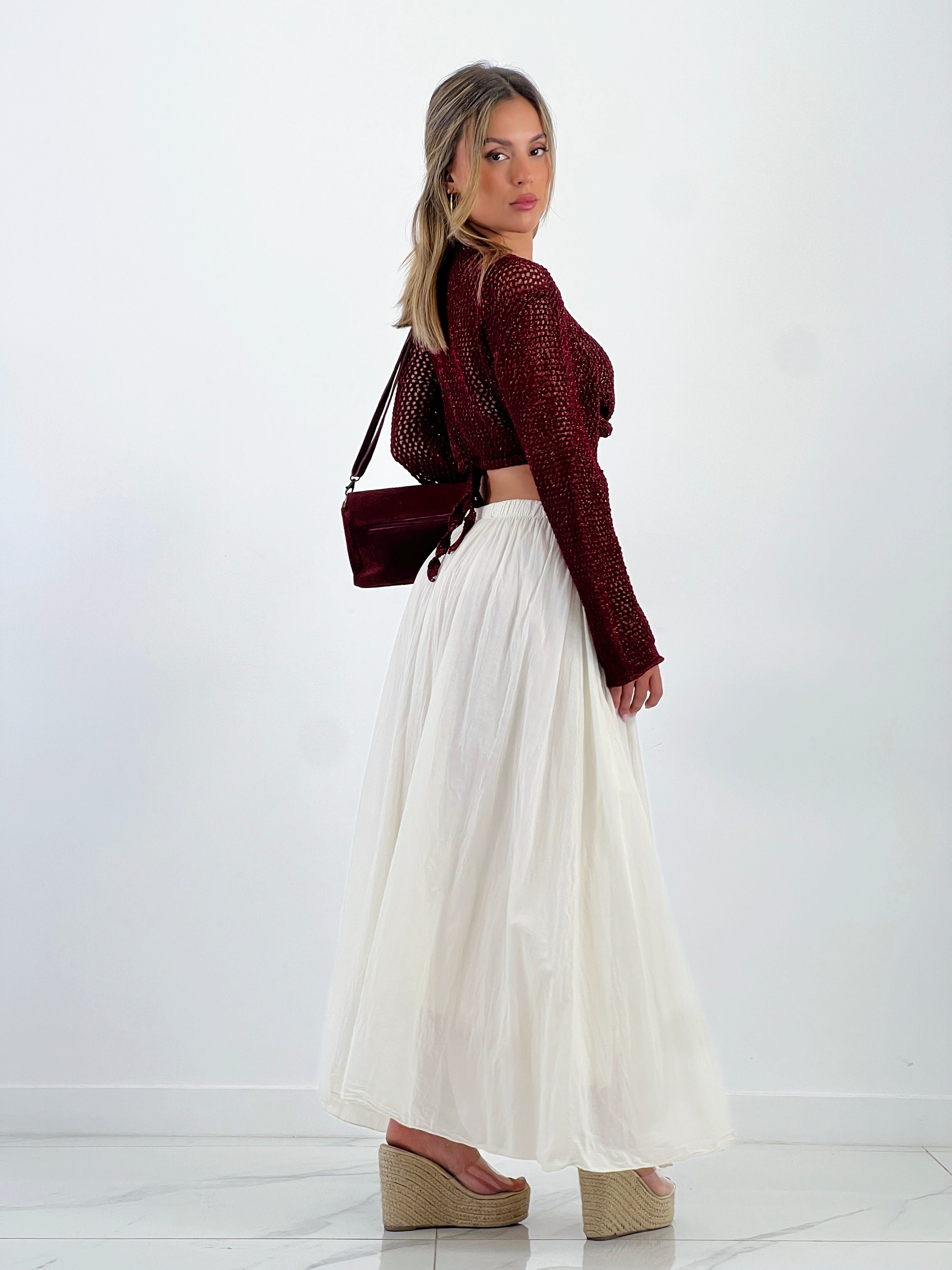 Falda llarga arrugada