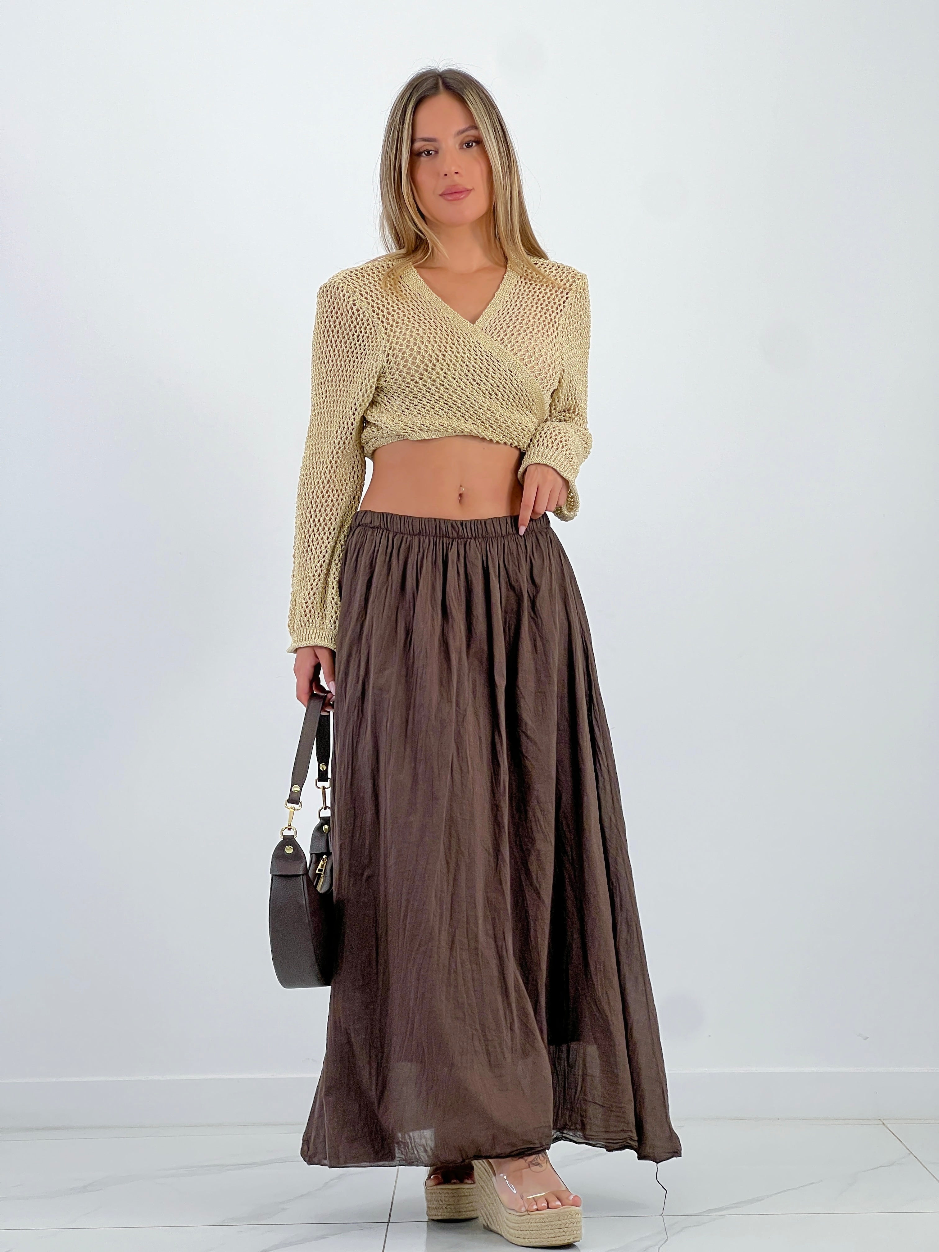 Falda llarga arrugada