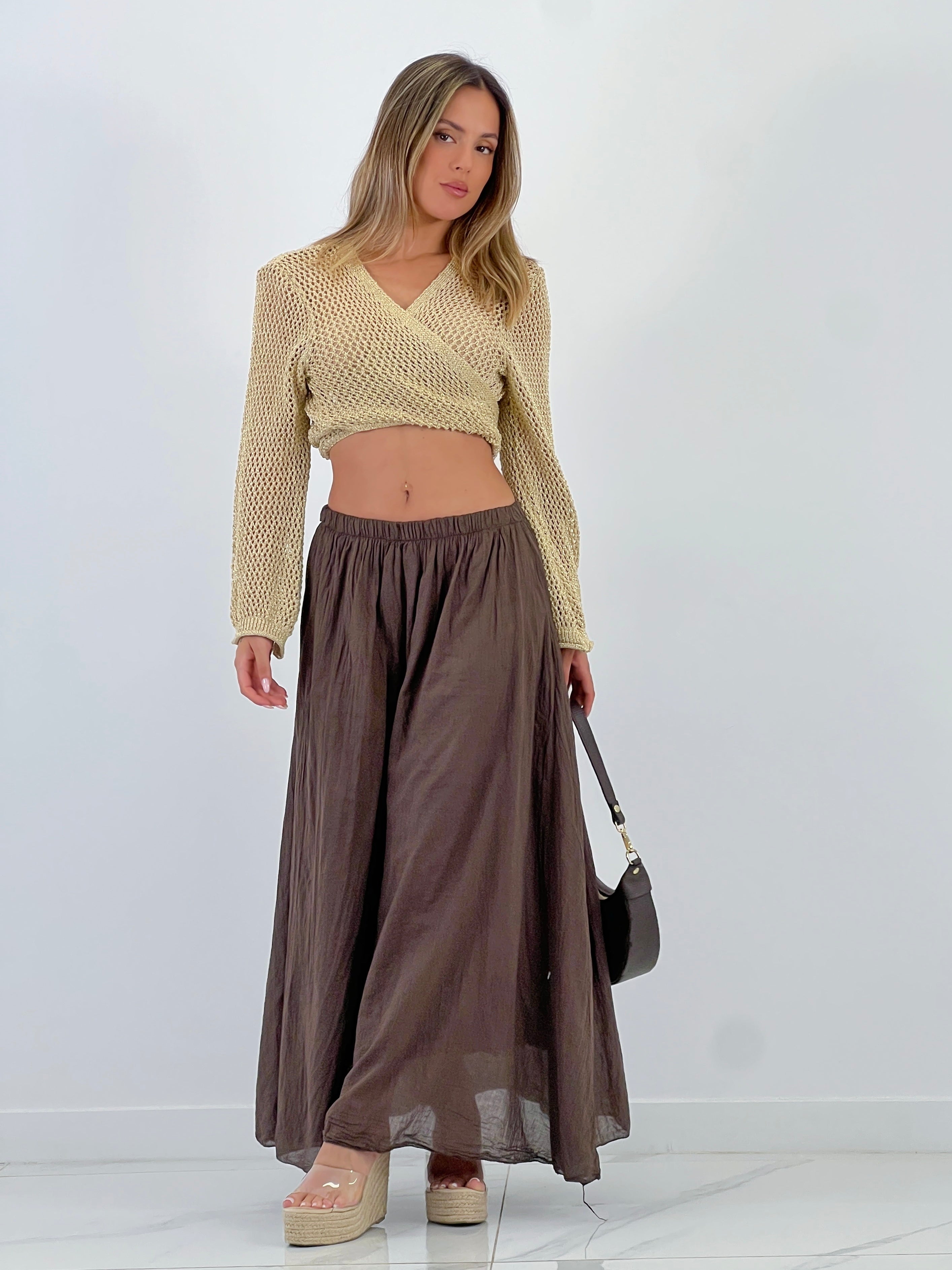 Falda llarga arrugada