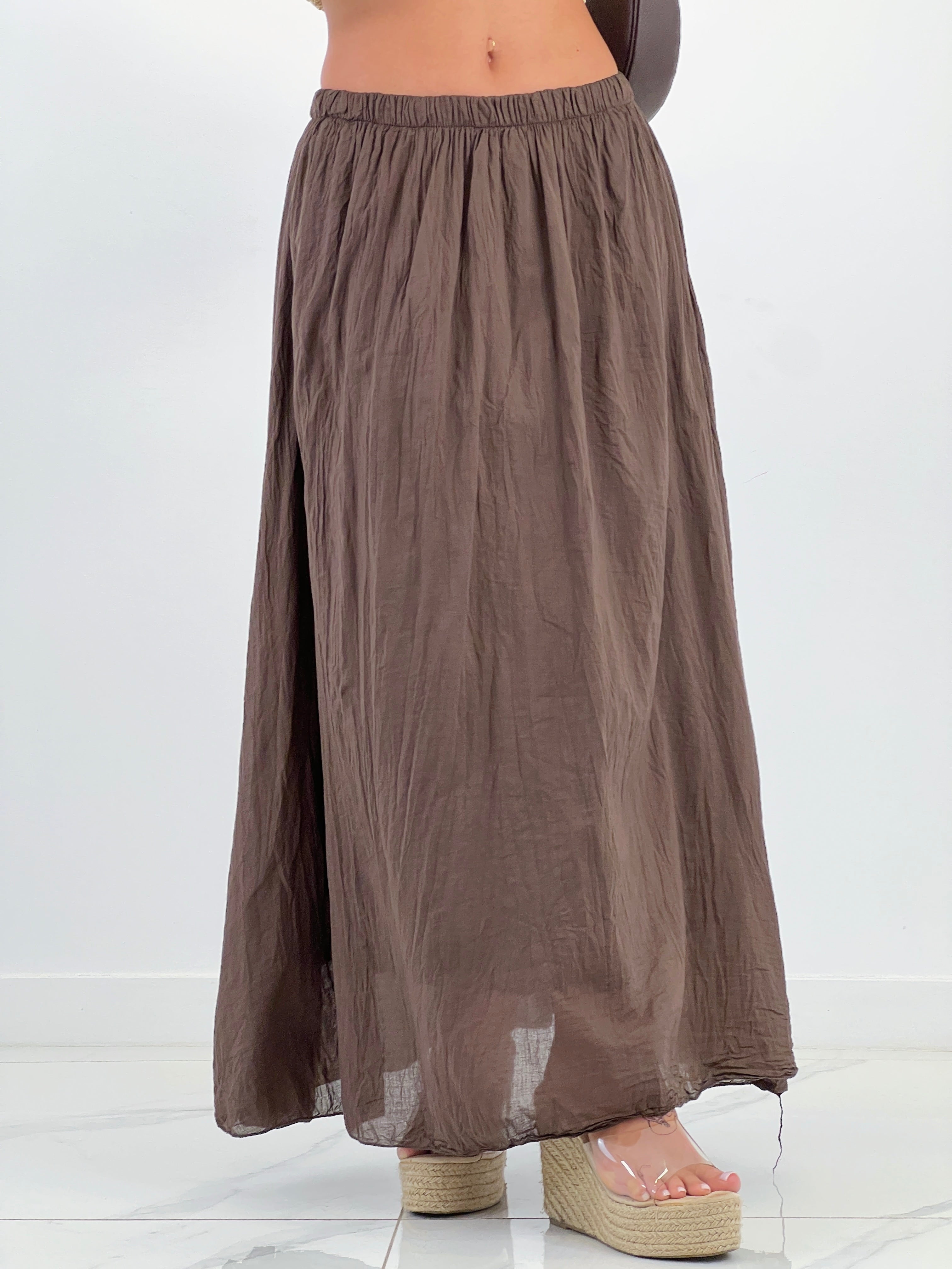 Falda llarga arrugada