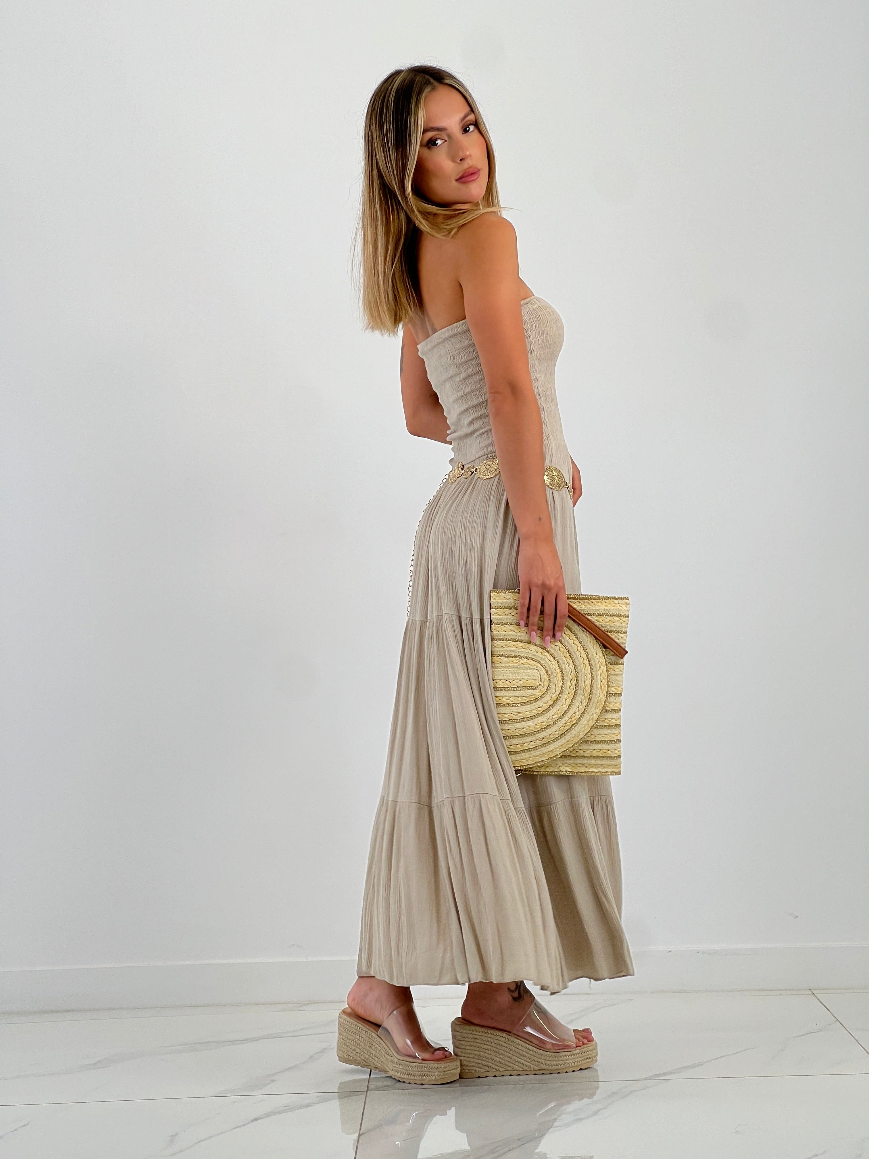 Strapless rubber dress