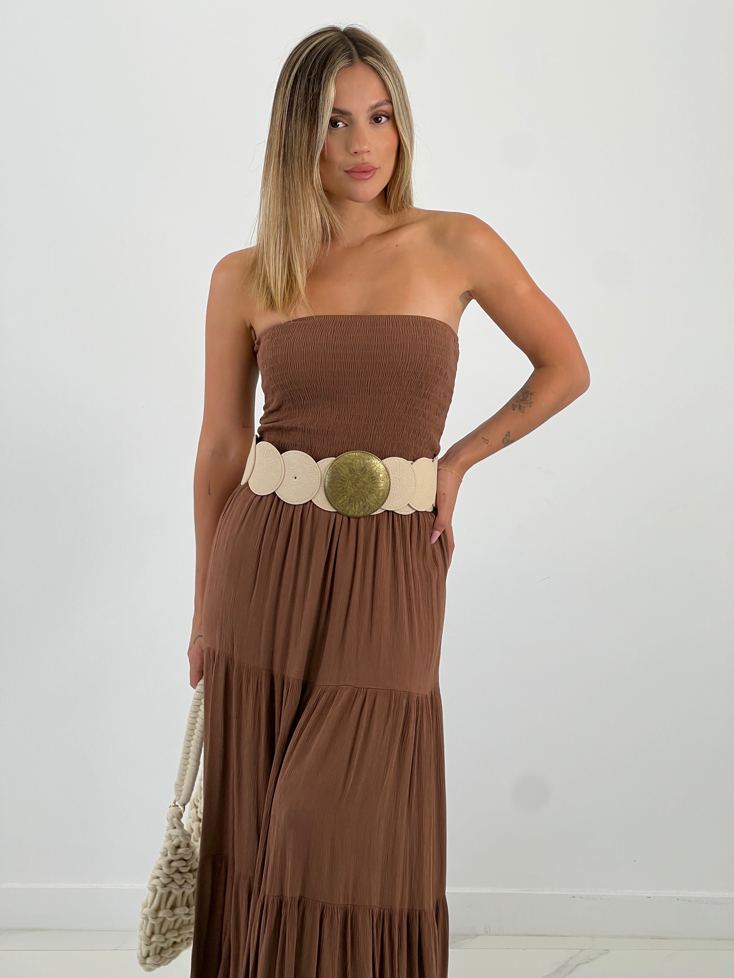 Cinturón círculos efecto piel