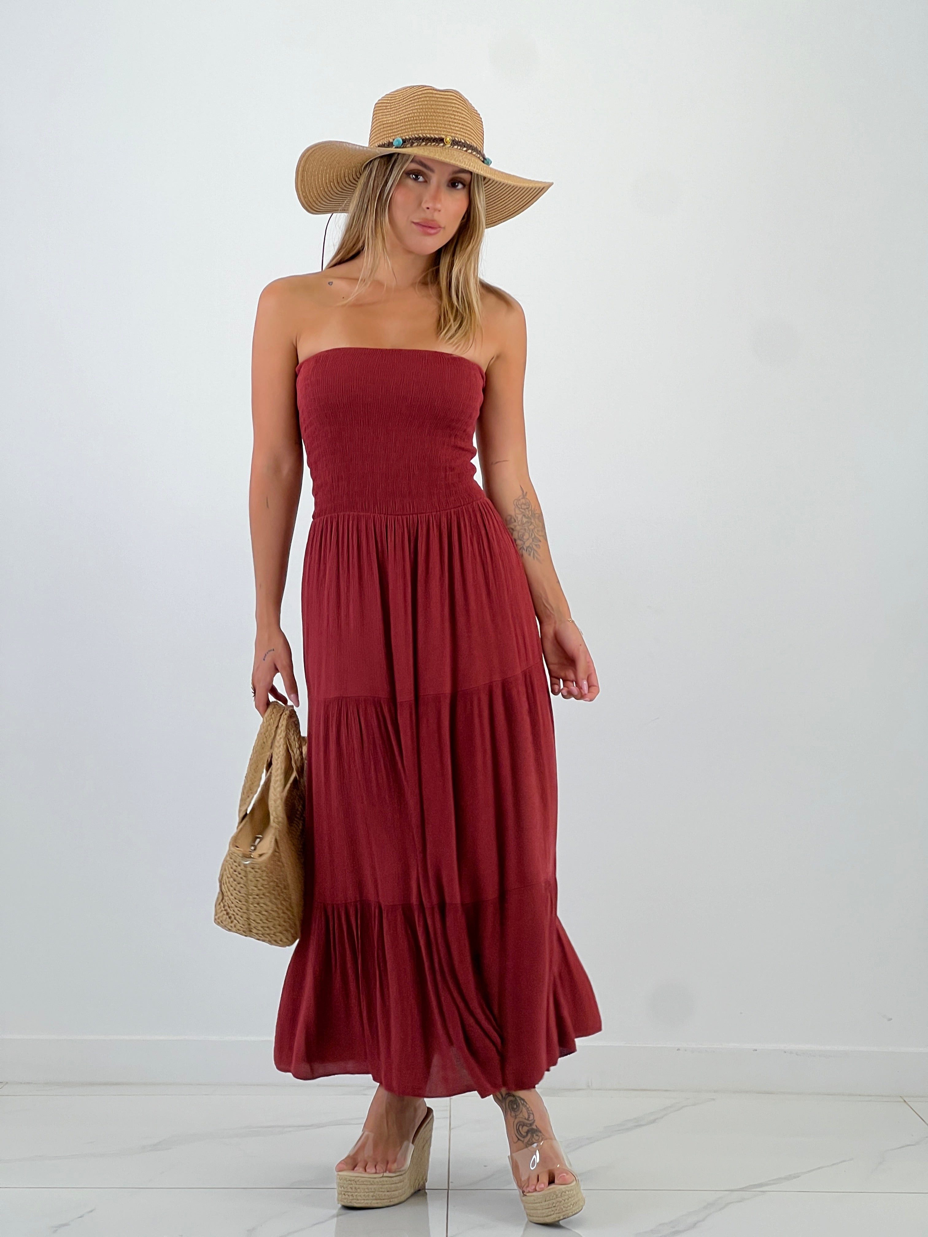 Strapless rubber dress